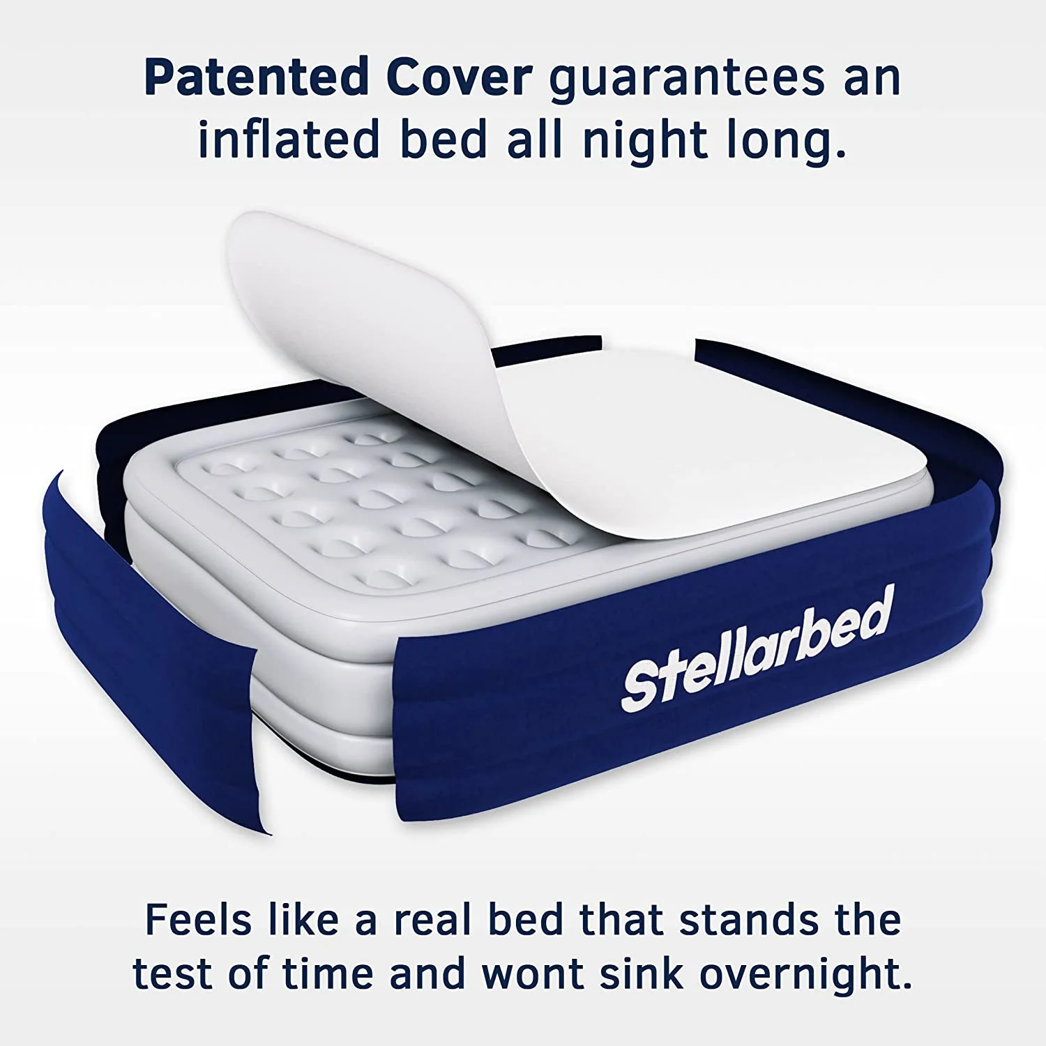 Queen Air Mattress with Patented Cover \u2013 Deflation Proof & Puncture Proof Air Bed with Built-in Pump