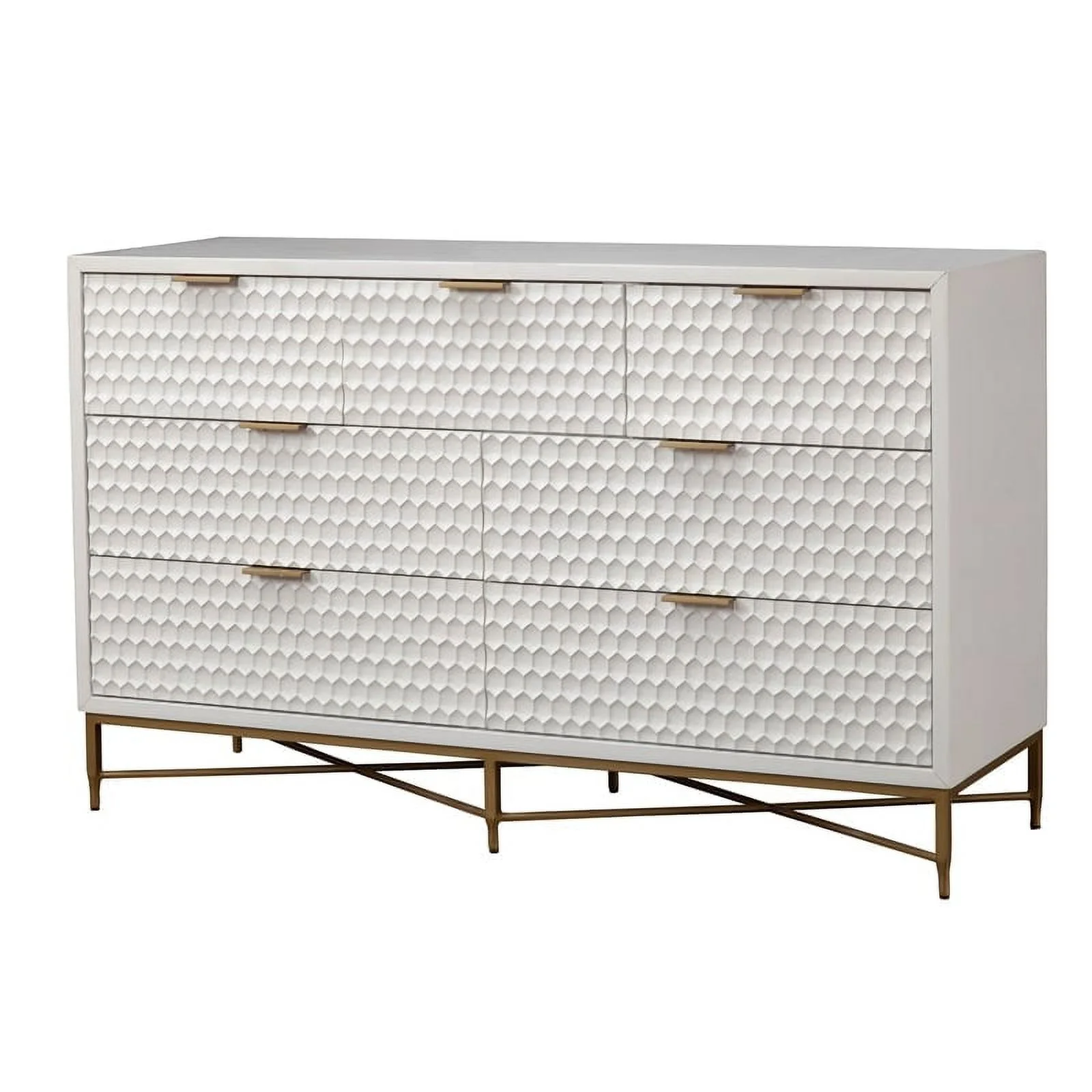 Home Square 2-Piece Set with Queen Headboard & 7 Drawer Dresser in White