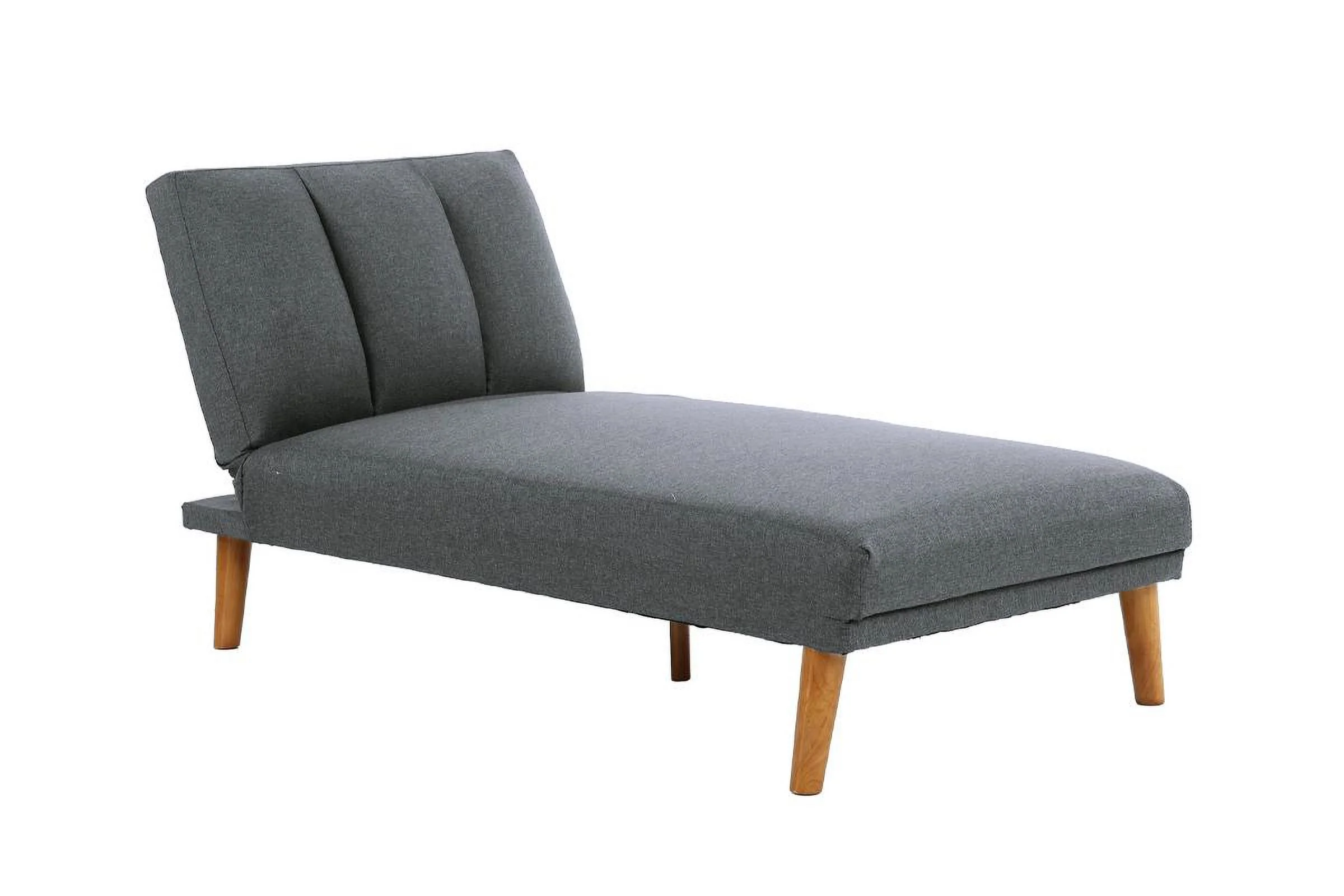 CoSoTower Blue Grey Polyfiber 1Pc Adjustable Chaise Bed Living Room Solid Wood Legs Plush Couch