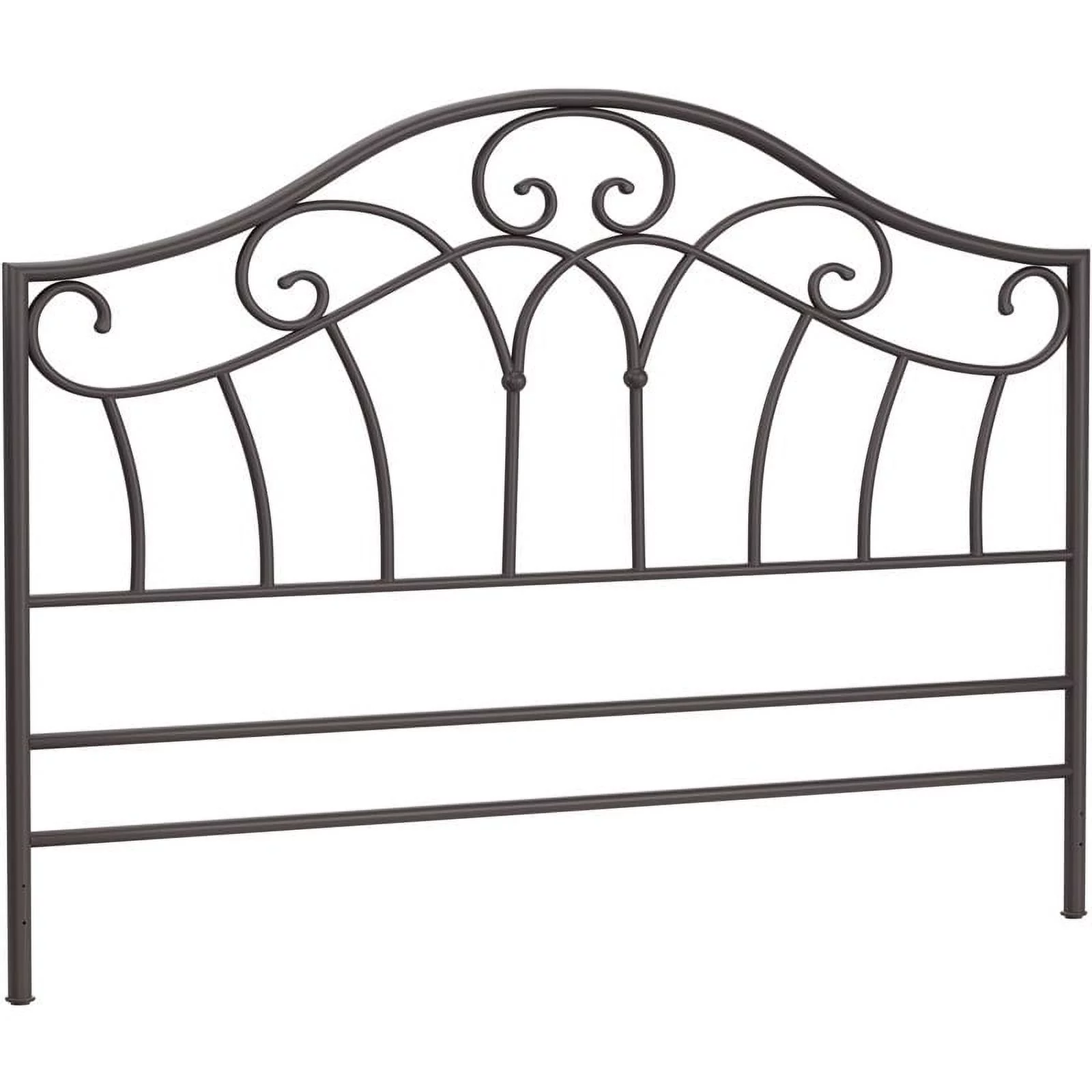 Bowery Hill King Metal Scrollwork Spindle Headboard in Brown