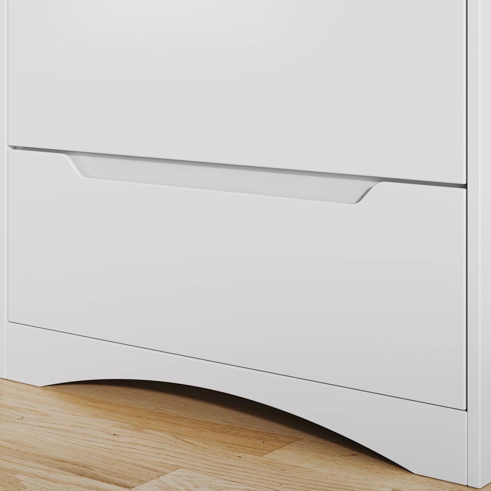 Asofer Bedroom Dressers, 5 Drawer Chest for Clothes and Toys, Living Room Wood Storage Cabinet , White