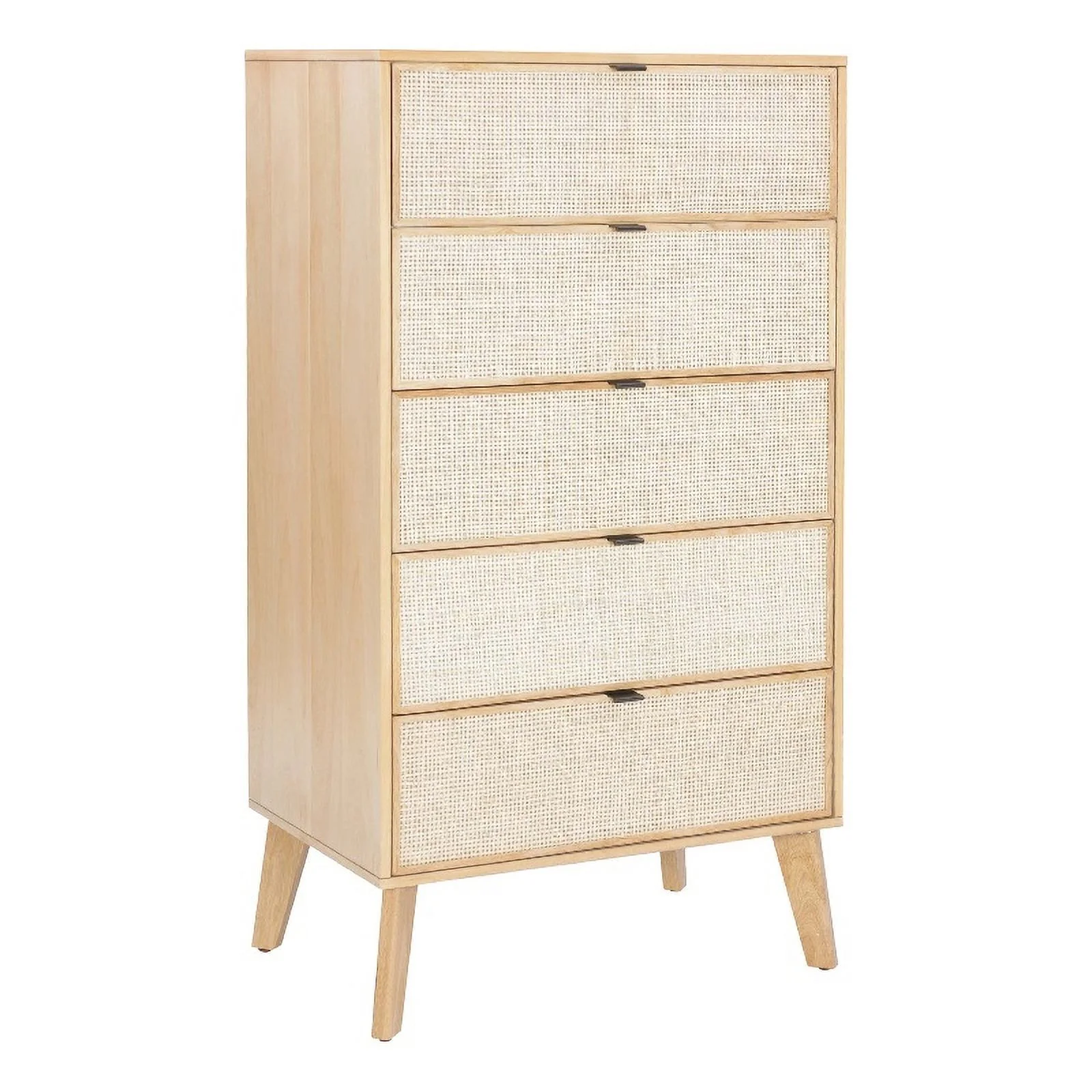 Linon Winnie Wood Chest With Cane Drawer Fronts in Natural
