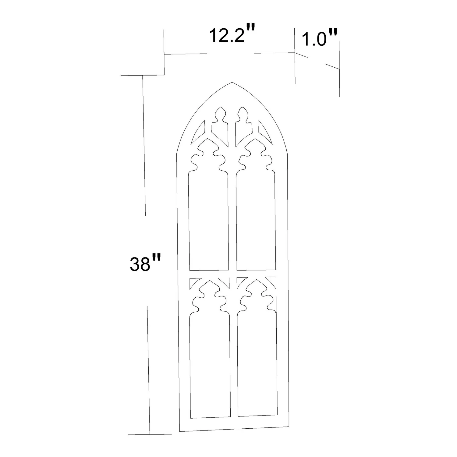 LuxenHome Distressed White Wood Cathedral Framed Wall Mirror