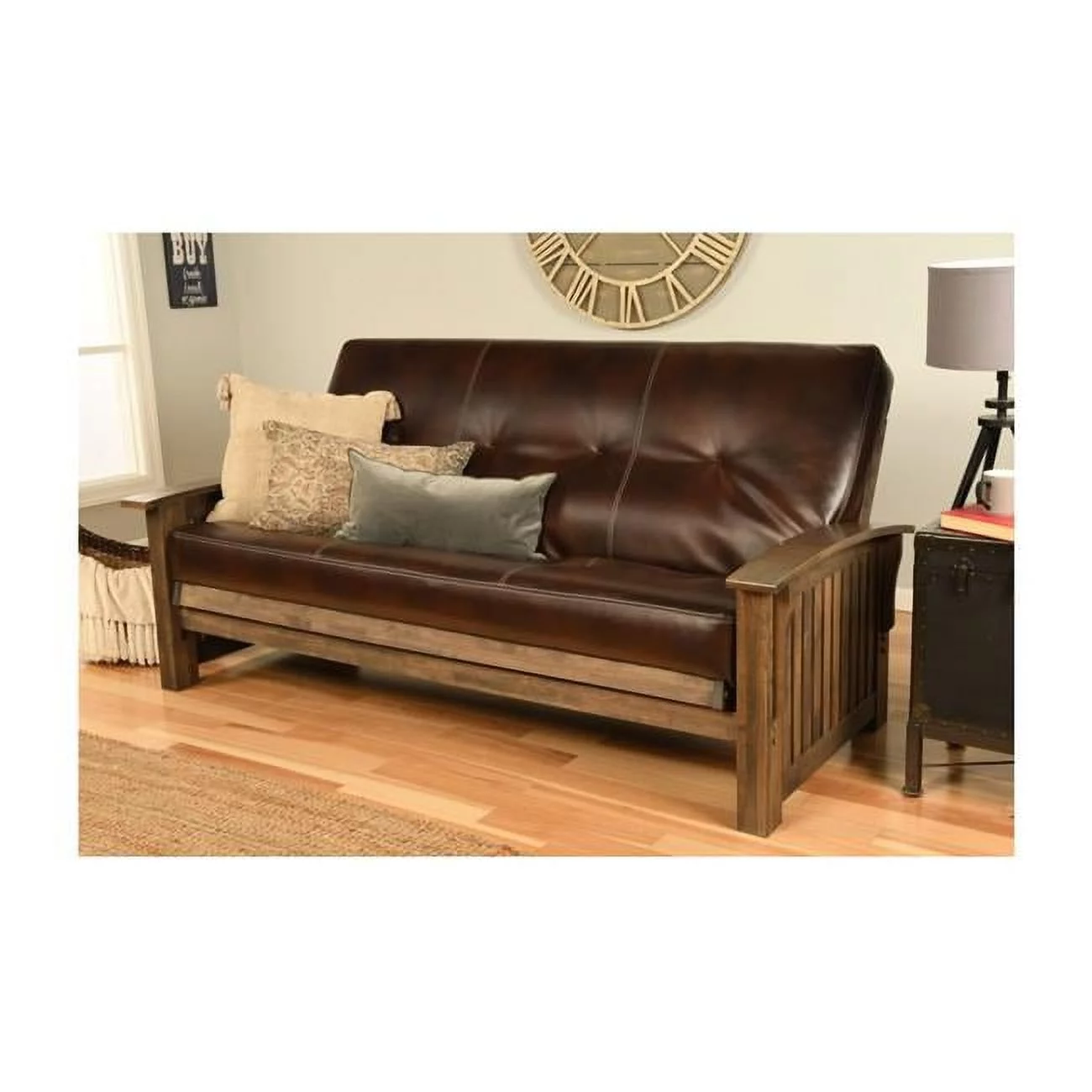 Washington Frame-Rustic Walnut Finish-Oregon Trail Java Mattress Kodiak Furniture