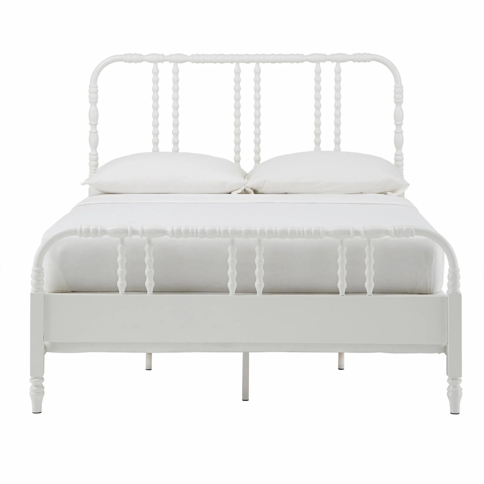Weston Home Leona Metal Spool Panel Full Bed, White