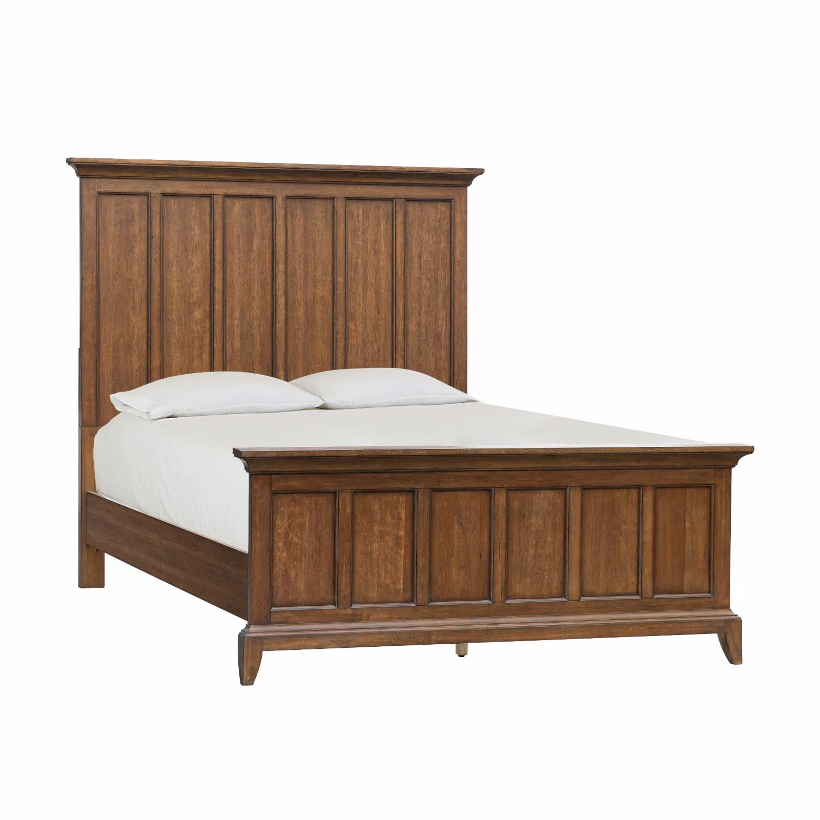 Shaker Heights Queen Wood Panel Bed in Cherry Brown Finish by Samuel Lawrence