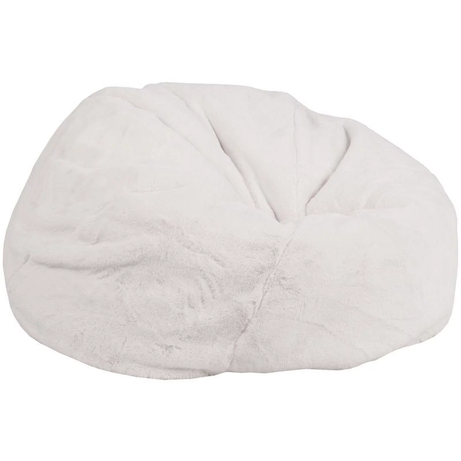 Flash Furniture Duncan Oversized Furry Bean Bag Chair, White