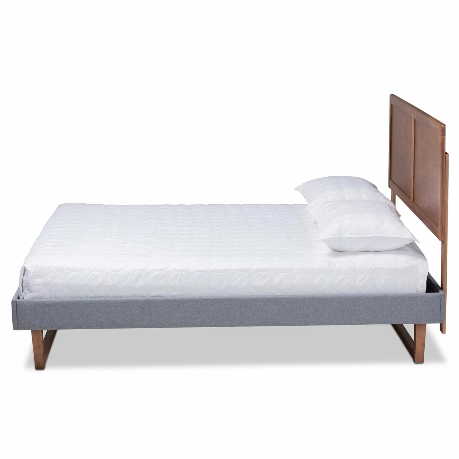 Baxton Studio Allegra King Size Dark Gray Upholstered Wood Platform Bed