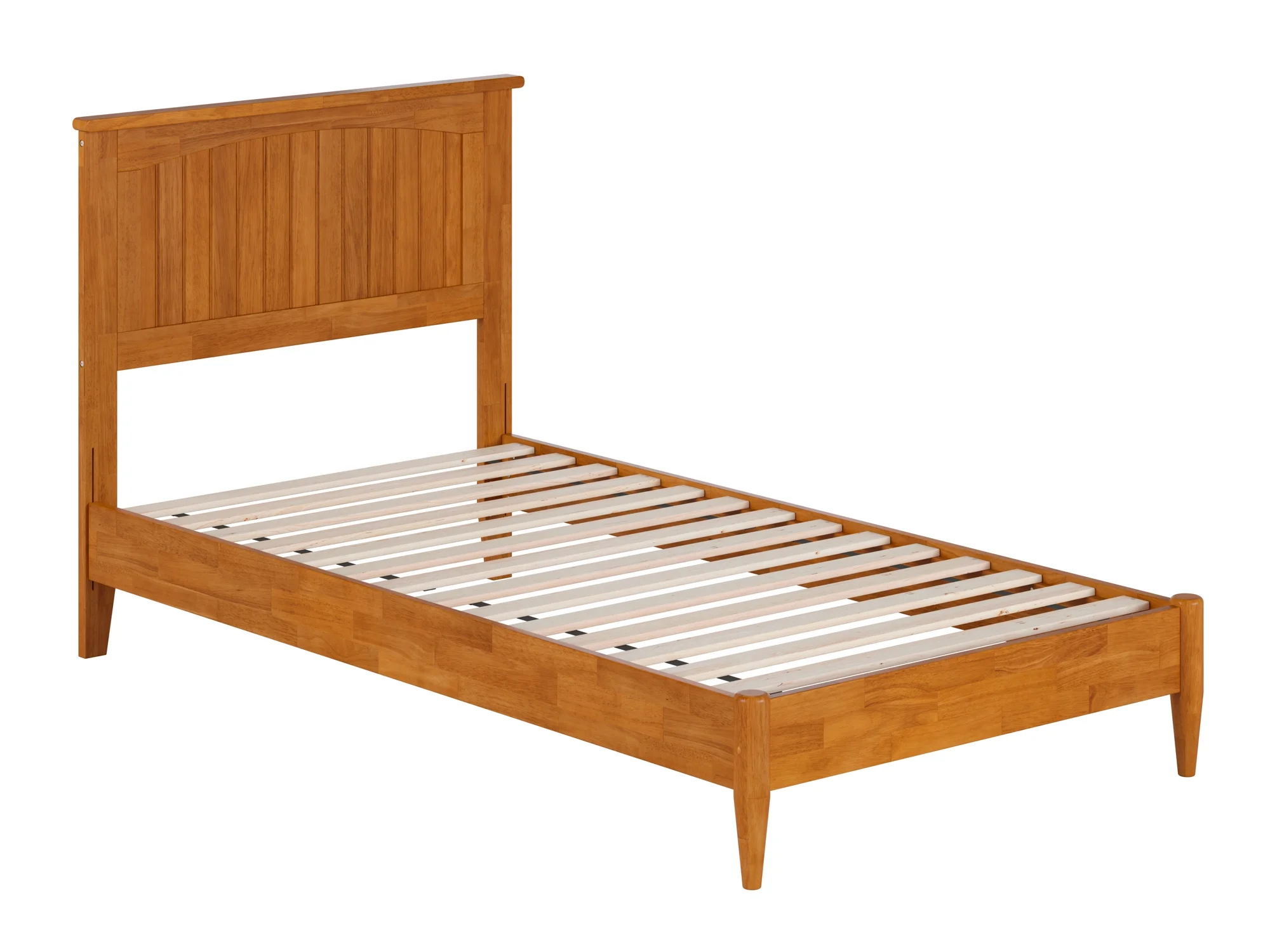 AFI Naples Twin Solid Wood Low Profile Platform Bed, Light Toffee