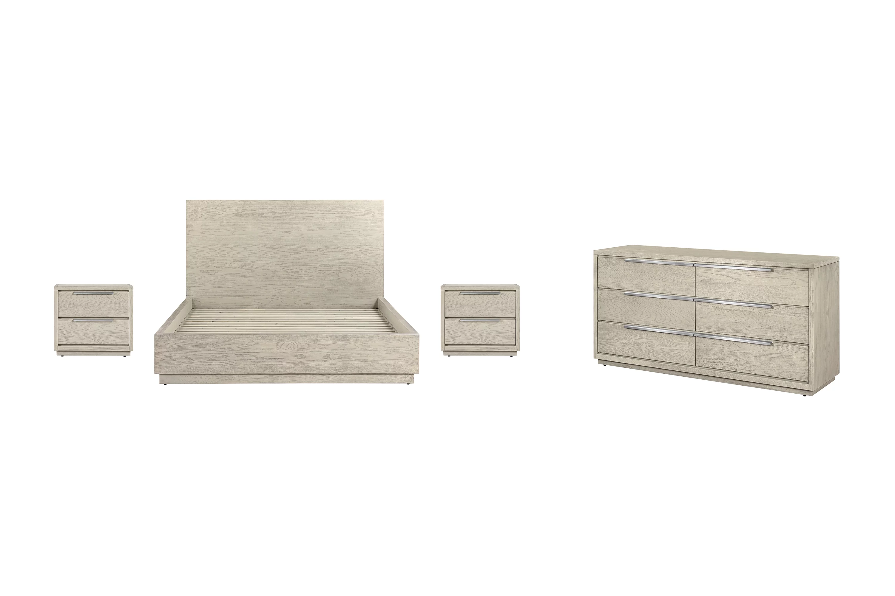 Abbey Queen 4 Piece Bedroom Set in Grey Oak Wood