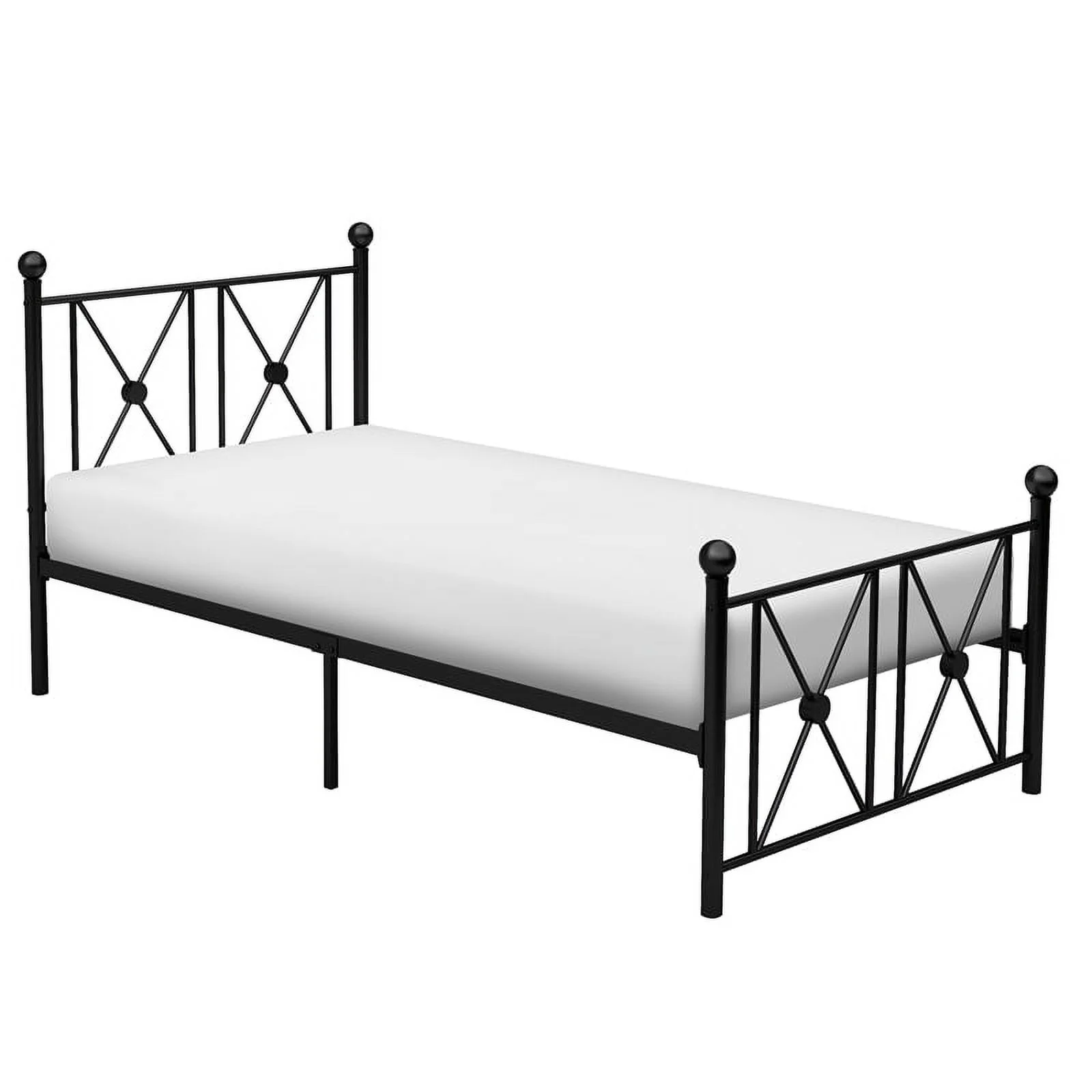 Home Elegance 2047TBK-1 39.5 x 25.75 in. Twin Size Mardelle Metal Platform Bed - Black