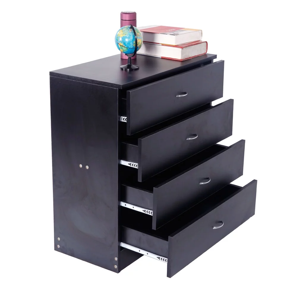 Wood Simple 3-Drawer/4-Drawer Dresser White/Black Storage for Bedroom Furniture Wooden Storage Cabinet with Drawers