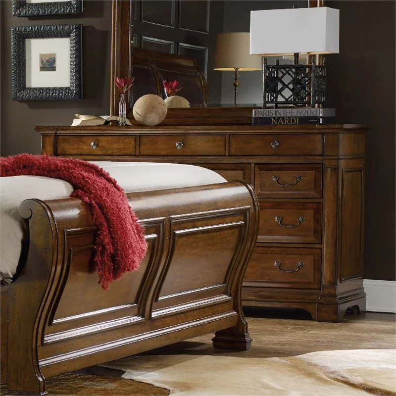 Beaumont Lane 10 Drawer Dresser in Medium Wood