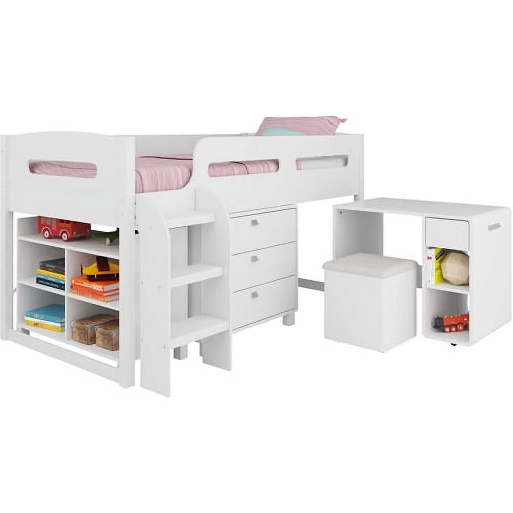 CorLiving Madison 5-Piece All-in-One Twin Wood Loft Bed