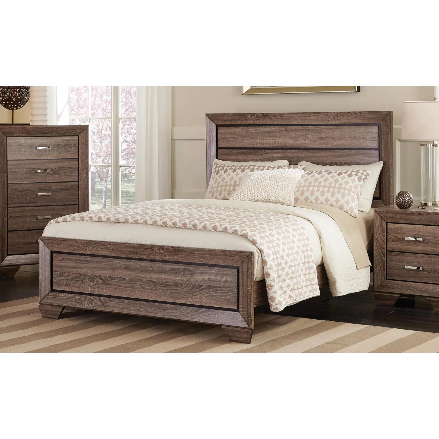 Kauffman California King Panel Bed Washed Taupe