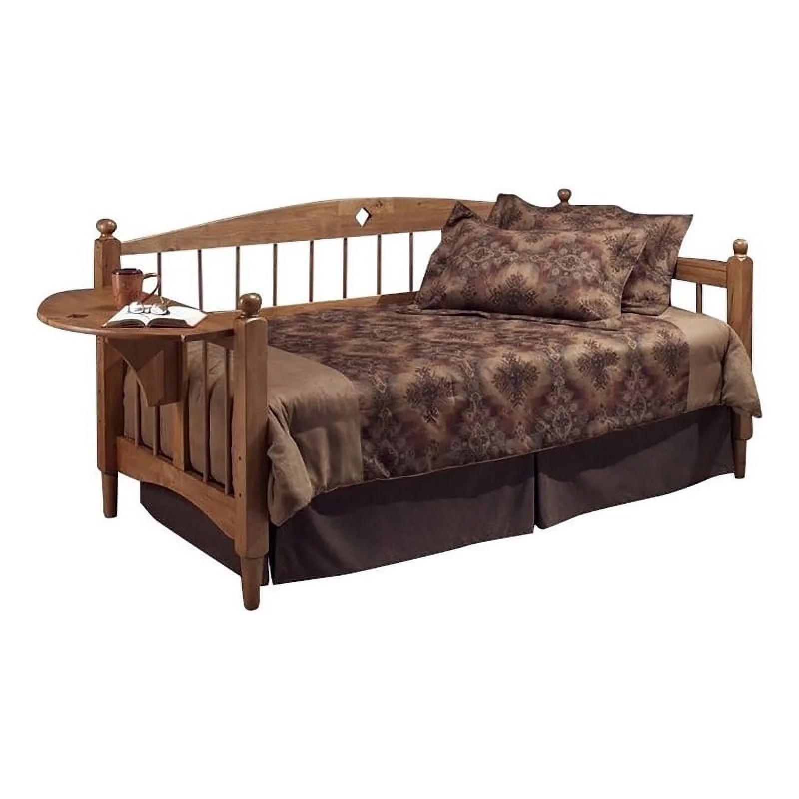 Bowery Hill Solid Wood Twin Daybed with Trundle in Medium Oak