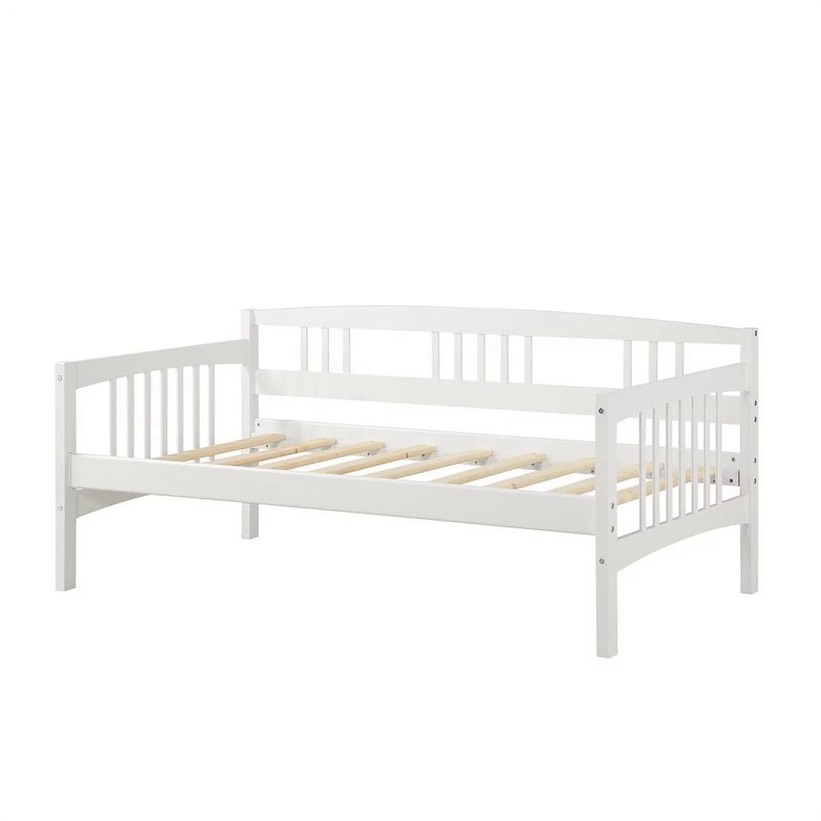 Pemberly Row Contemporary Solid Wood Twin Daybed in White