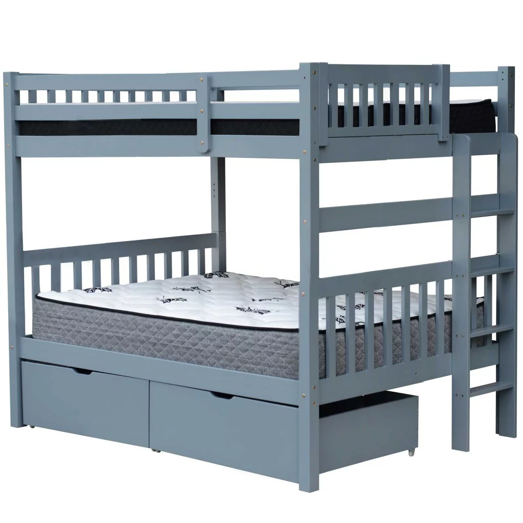 Bern Full over Full End Ladder Bunk Bed Grey