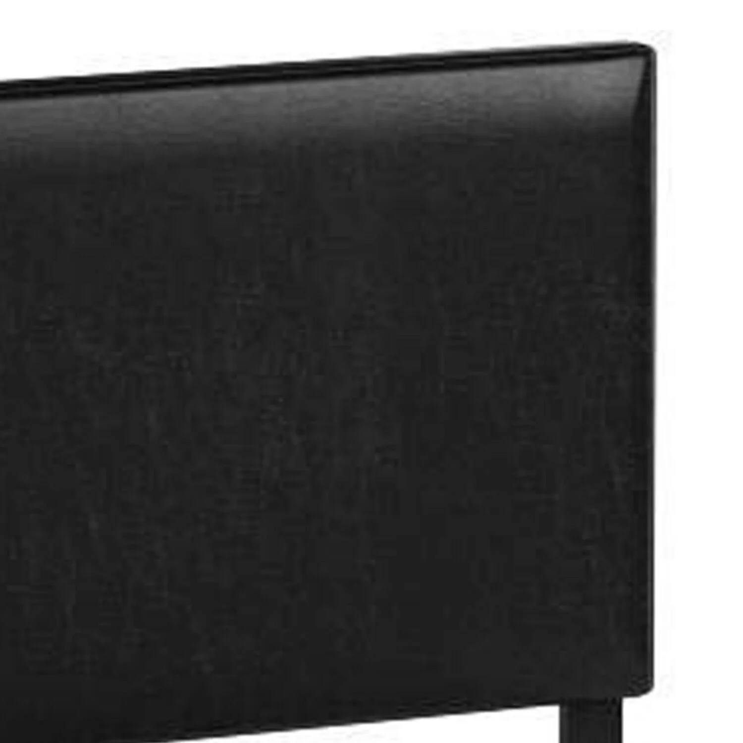 Benjara Shirin Queen Size Bed, Wood, Nailhead Trim, Upholstered Headboard, Black