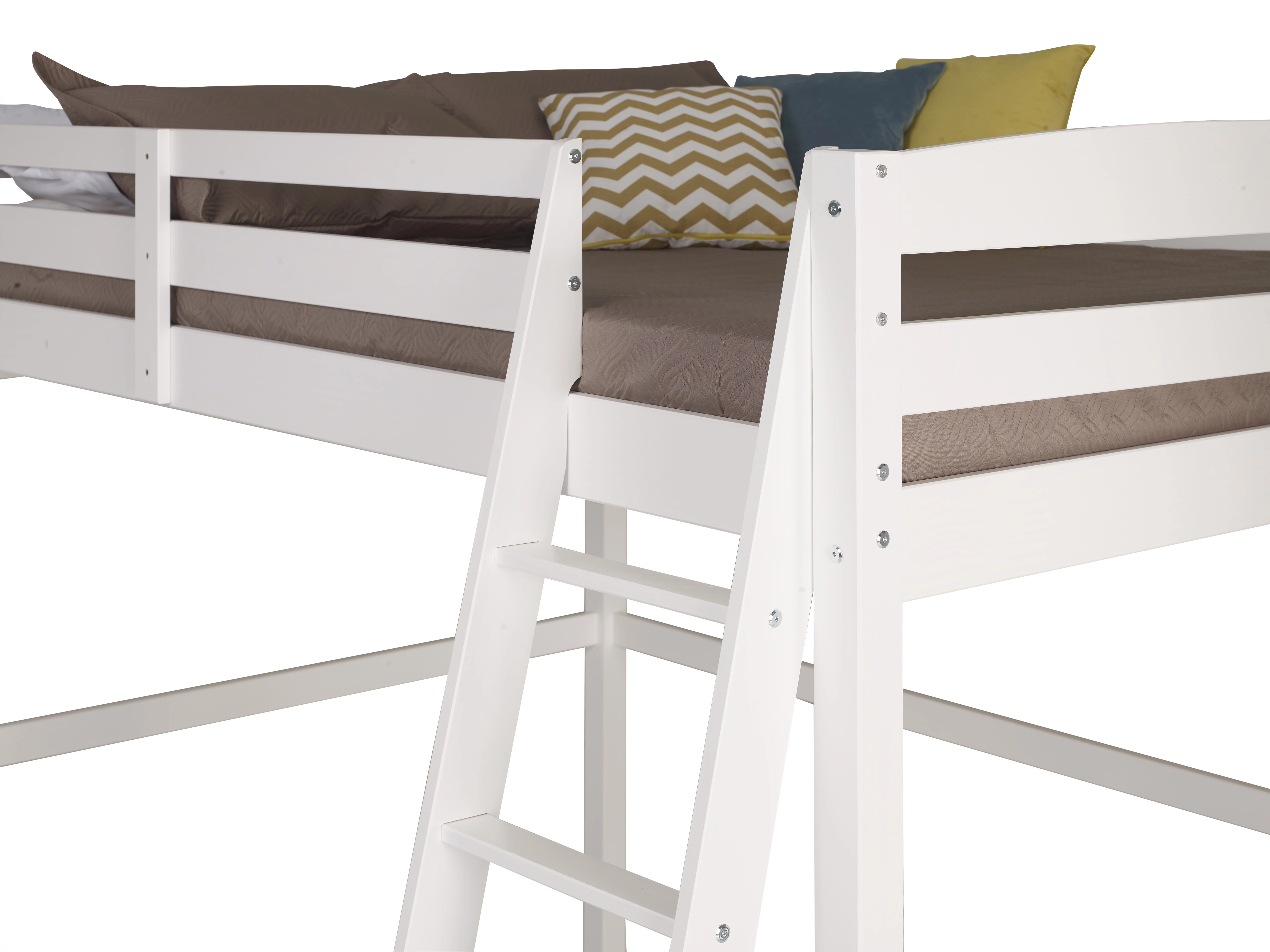 EcoFlex Furniture T1403F Concord High Loft Bed, White - Full Size