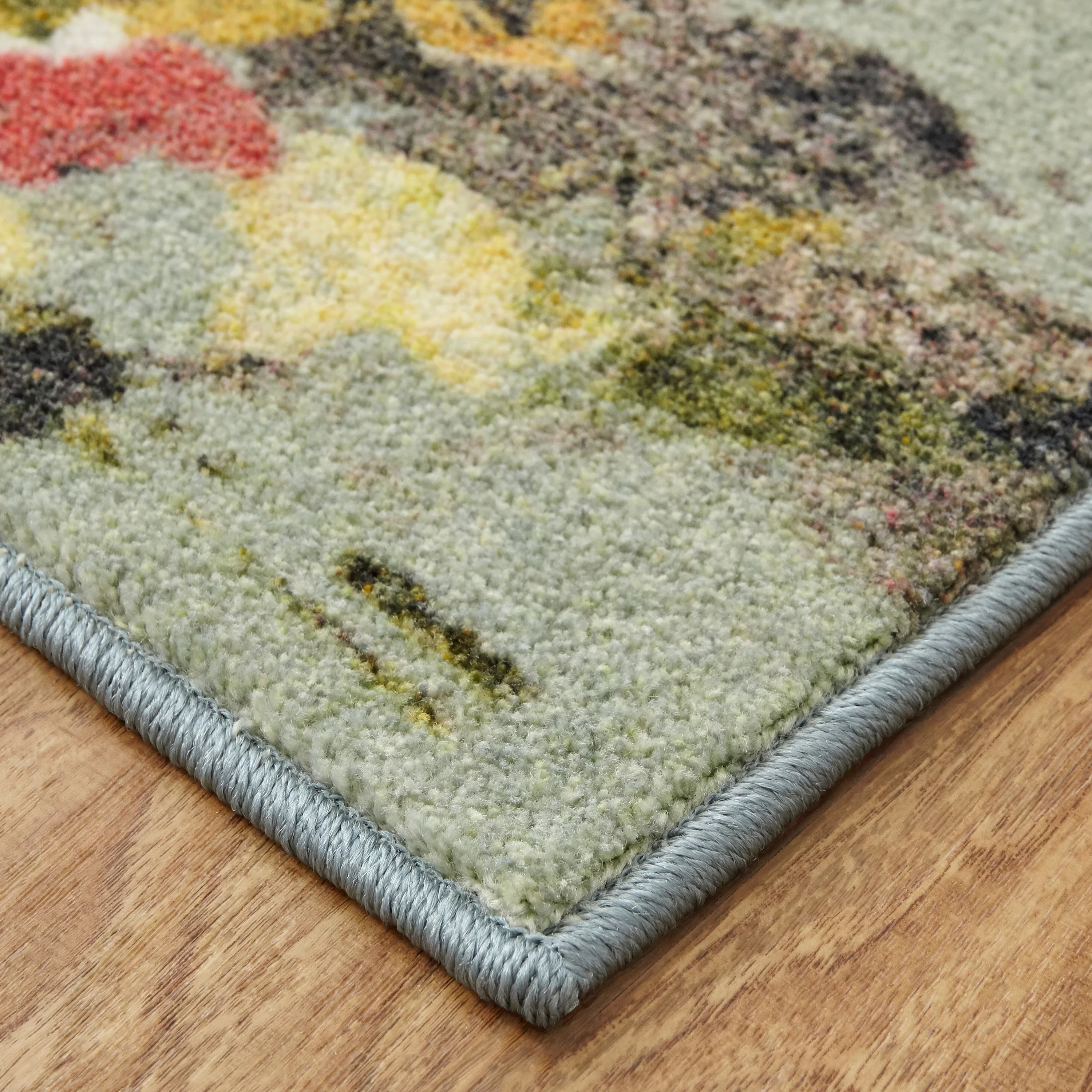 Mohawk Home Prismatic Merging Floral Multi Transitional Floral Precision Printed Area Rug, 5'x8', Green & Yellow