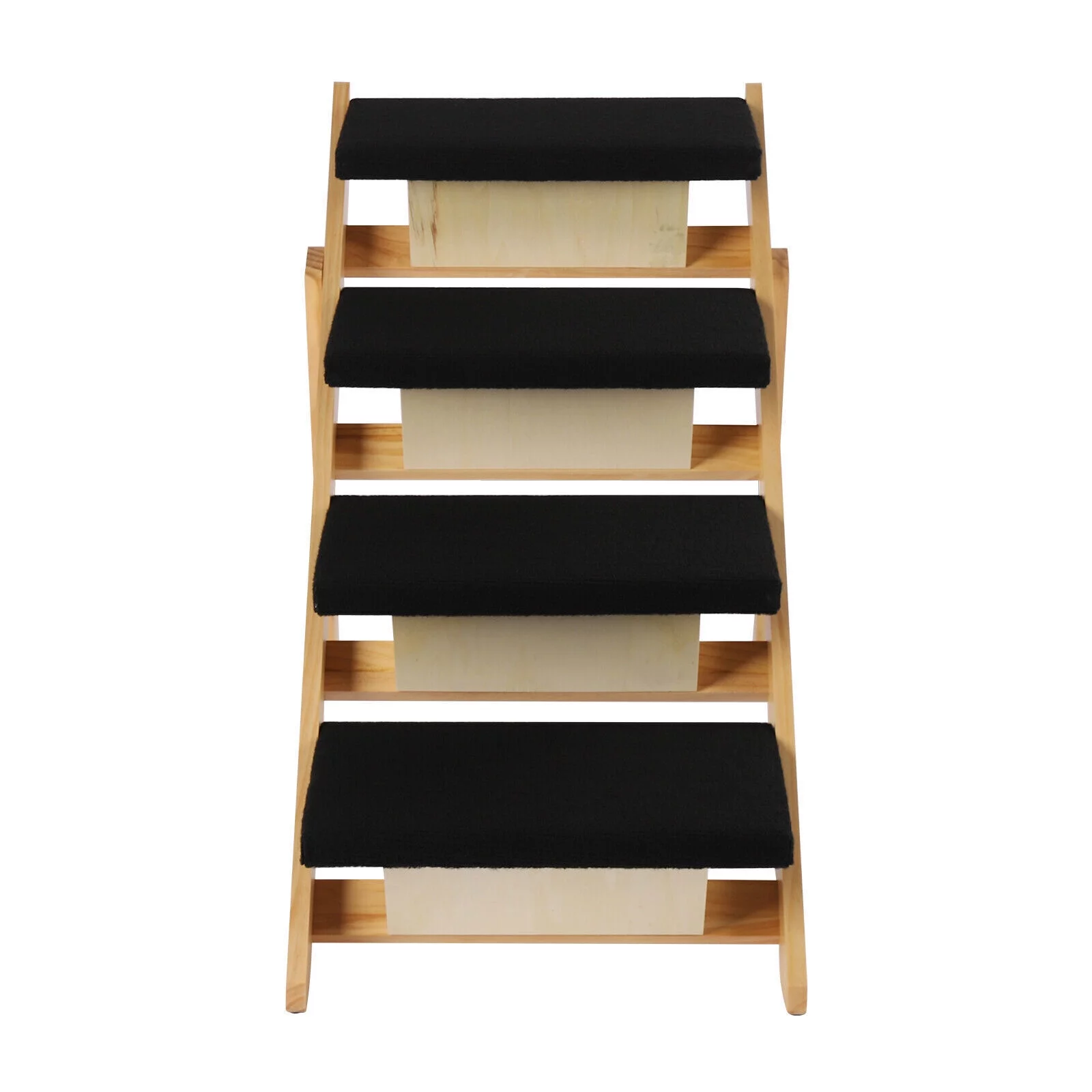 Freestanding Wooden Pet Stair Foldable Wooden Pet Ramp Cat Dog Wood Steps Ladder Stairs High Bed