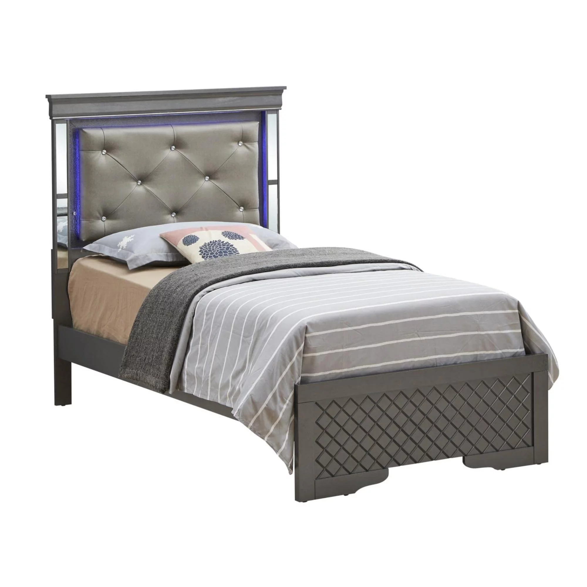 Glory Furniture Verona Wood Twin Size Bed in Charcoal