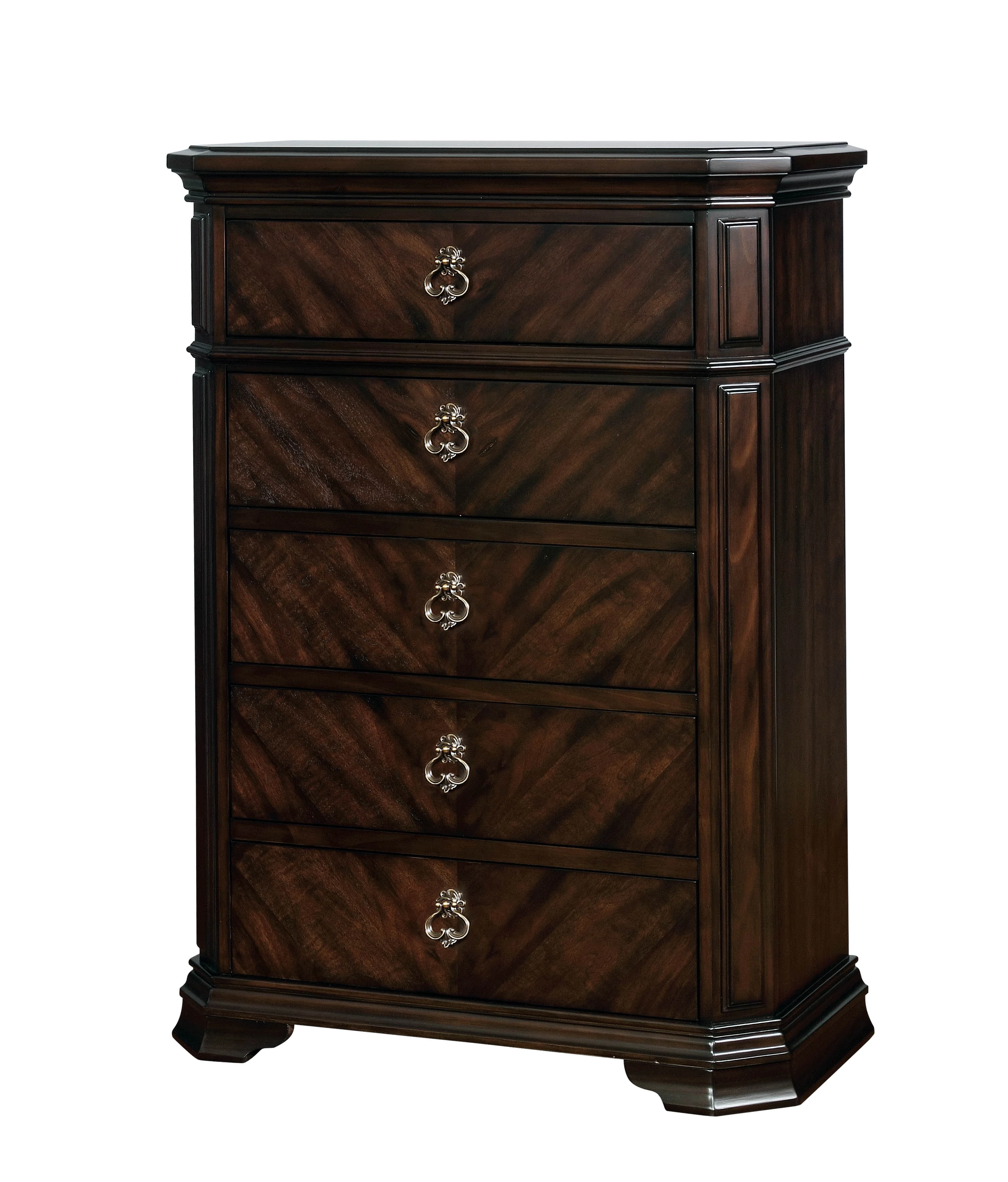 Furniture of America Petersen Traditional 5-Drawer Chest, Espresso