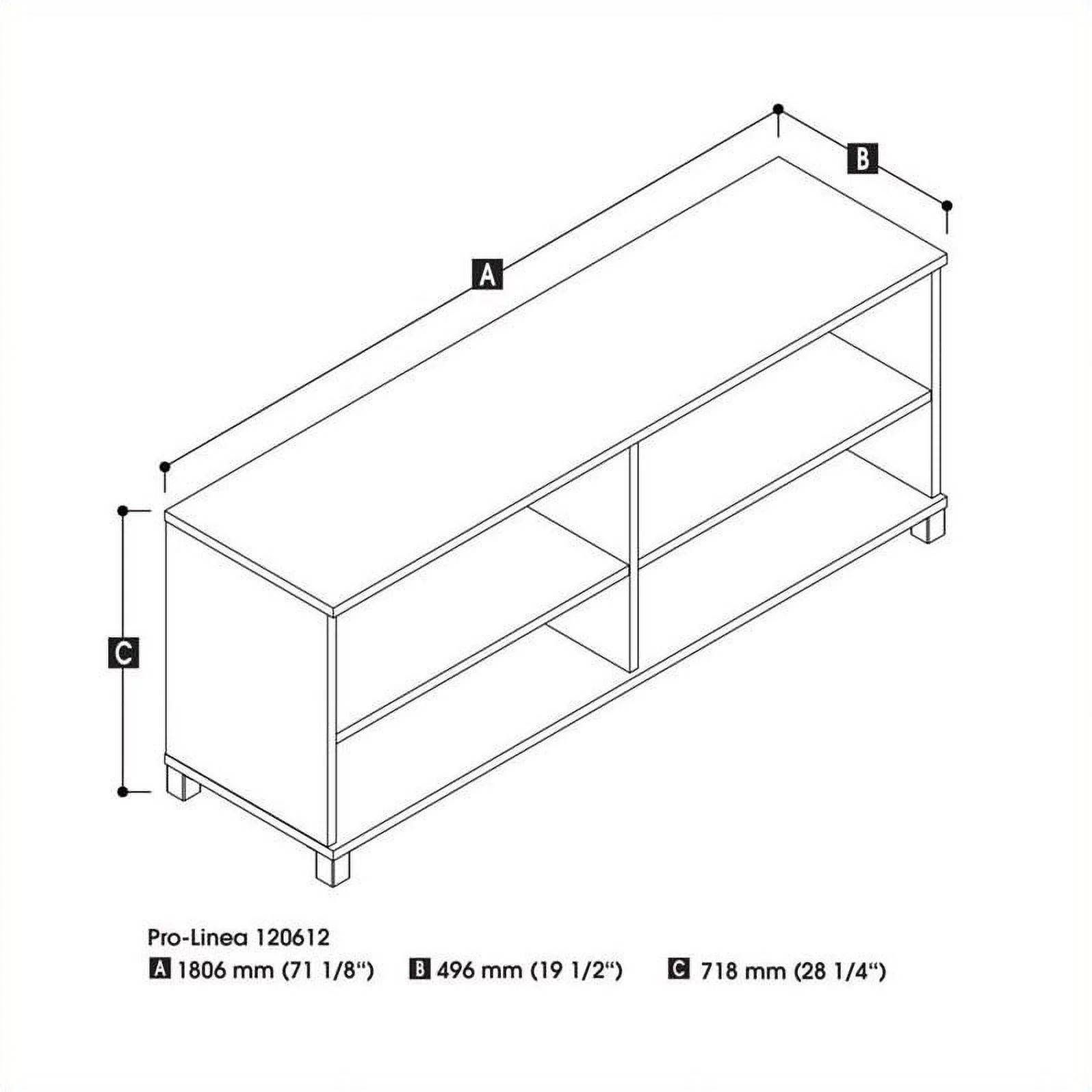 Scranton & Co Rectangular 4-Shelf Particle Board Wood Credenza in White