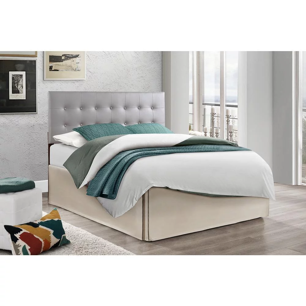 Passion Furniture Super Nova 2 Light Grey Tufted Queen Headboard