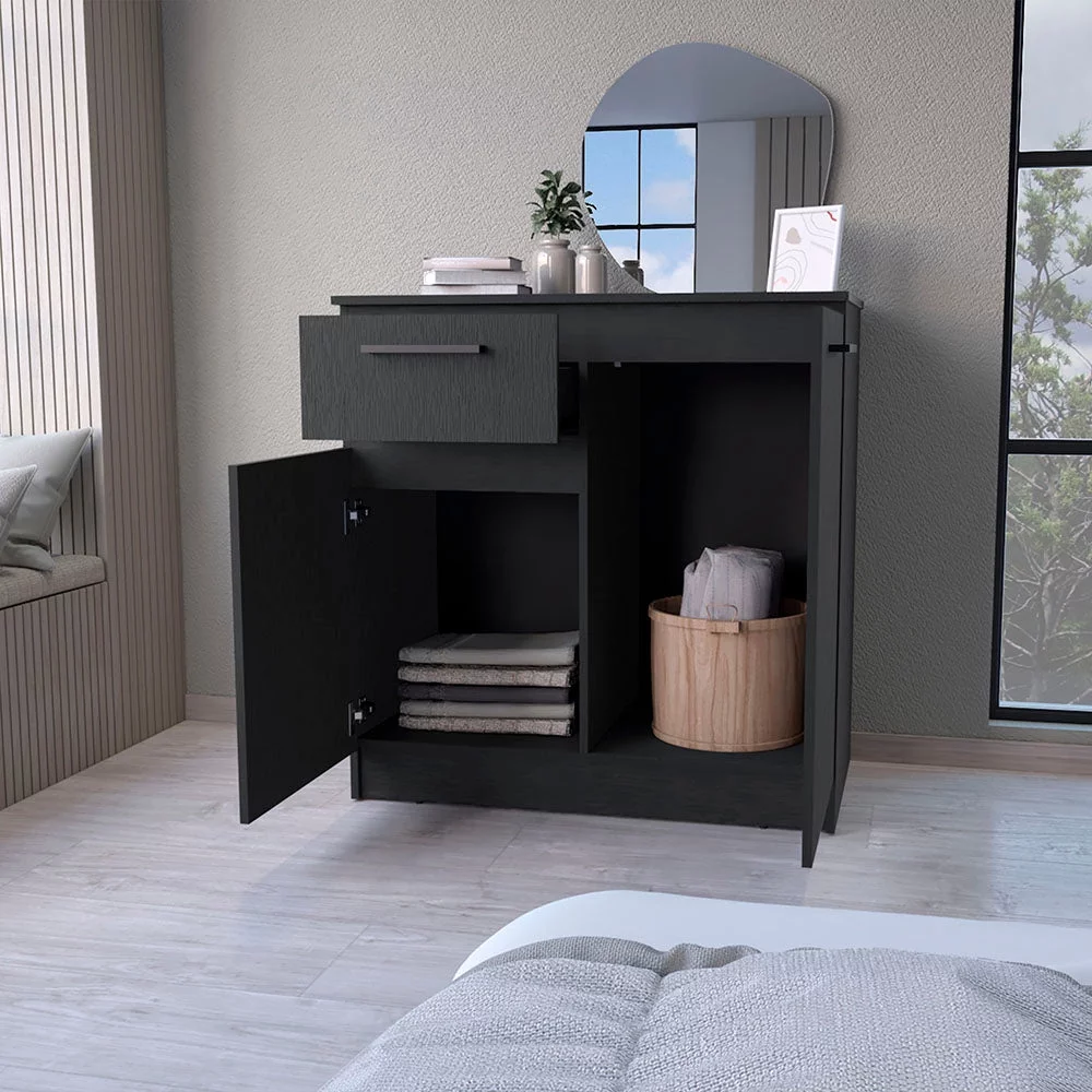 CoSoTower 2-Door 1-Drawer Dresser Black