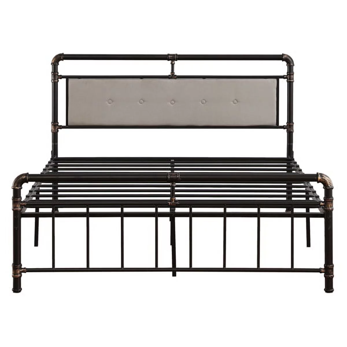Wulawind Black Metal Bed Frame, Queen Size Bed With Platform Mattress, Metal Tube And Iron Bed 78.7x54.7x40.8 Inch