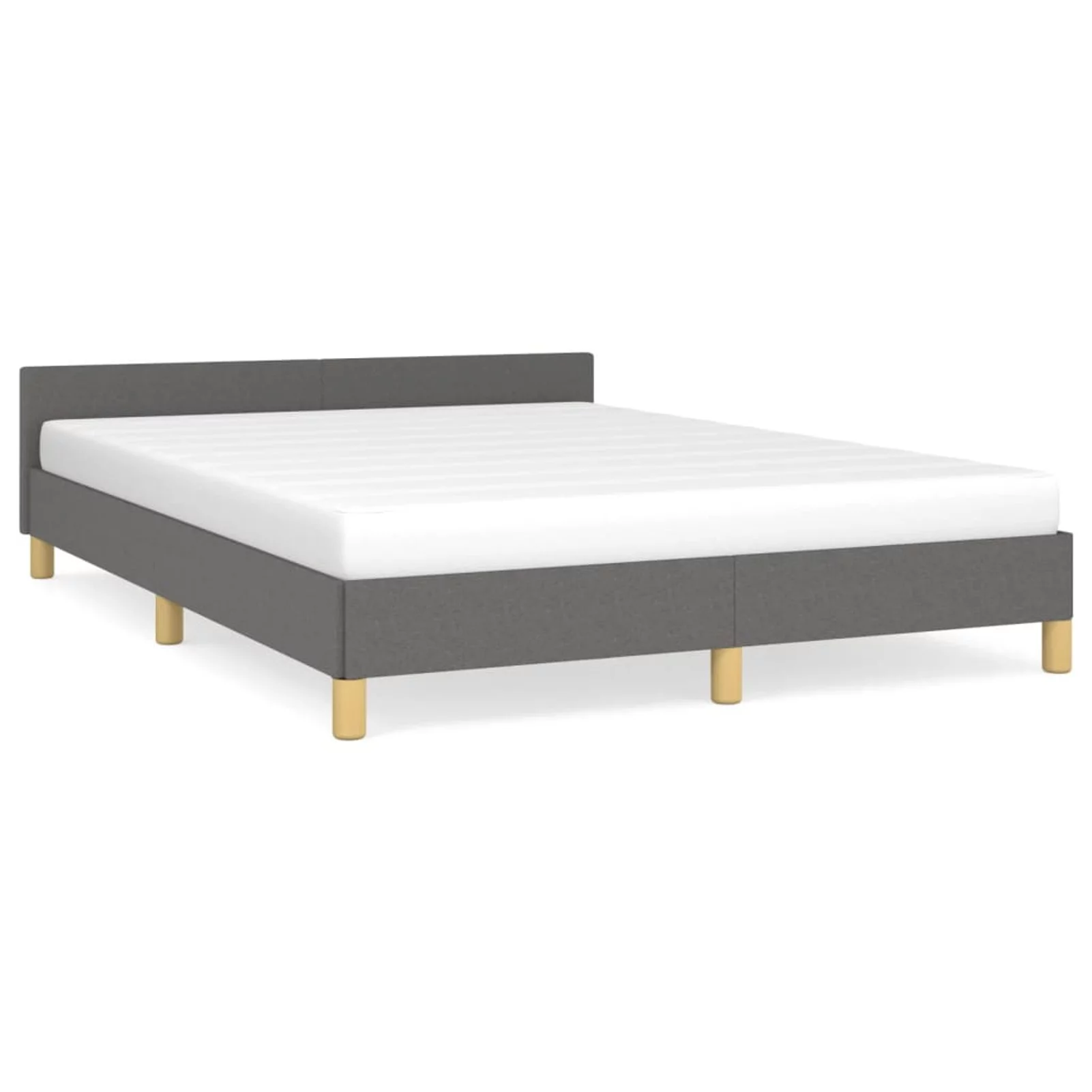 OWSOO Bed Frame with Headboard Dark Gray 59.8