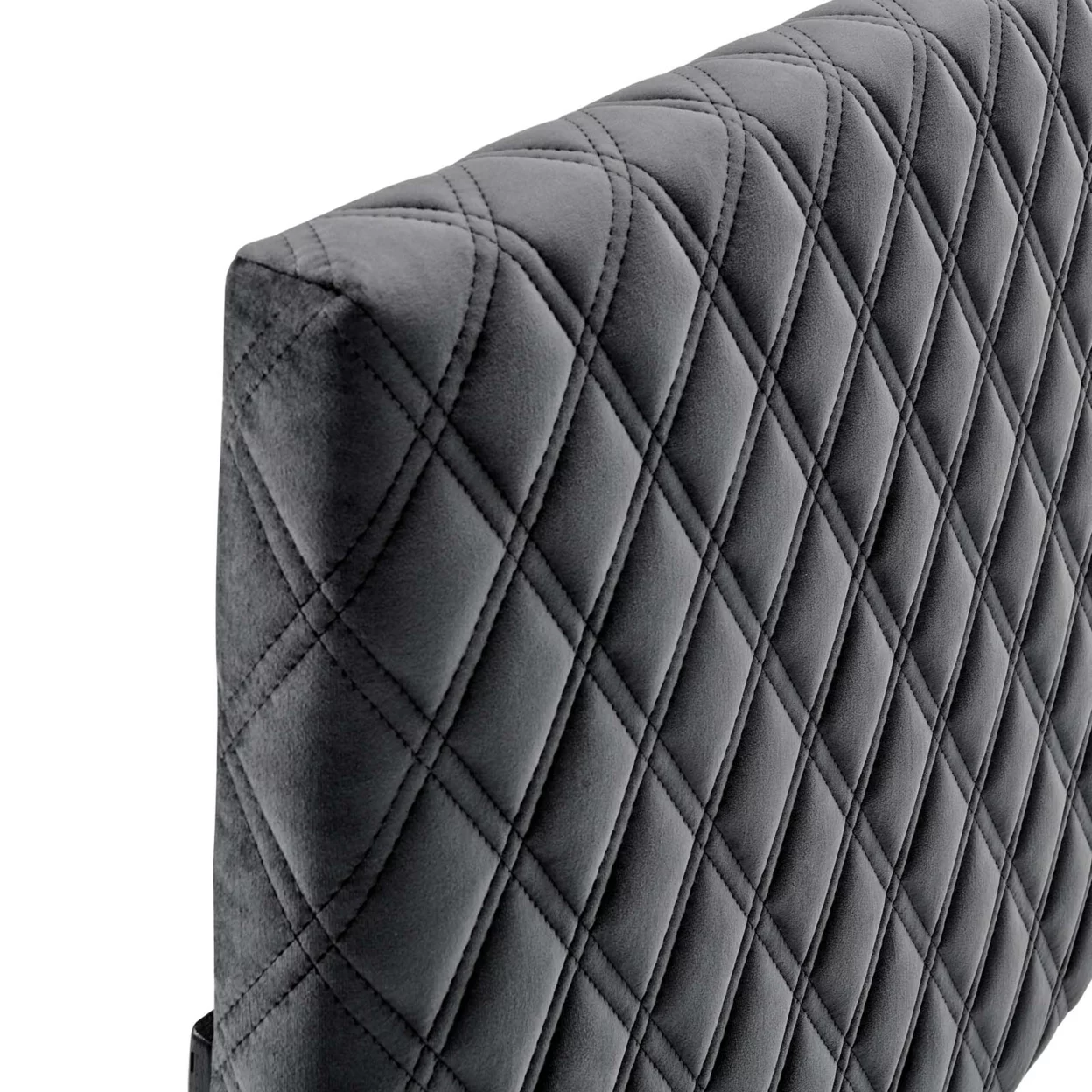 Angela Full Queen Performance Velvet Headboard Charcoal