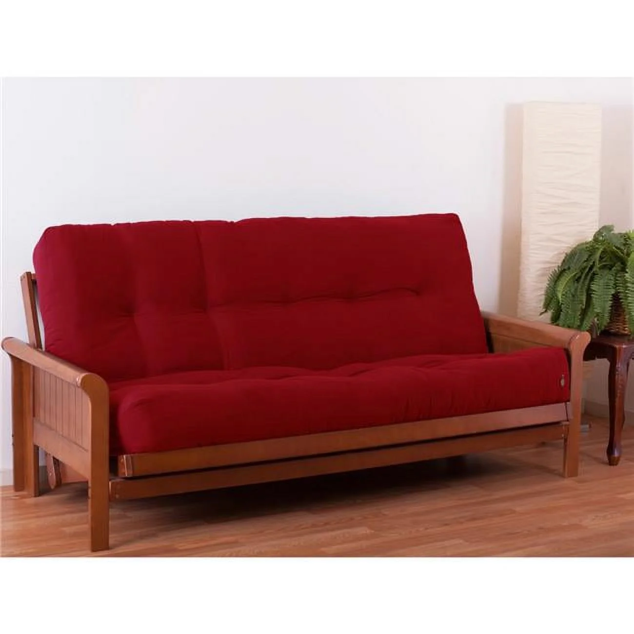 10 in. Renewal Twill Queen Size Futon Mattress, Ruby Red