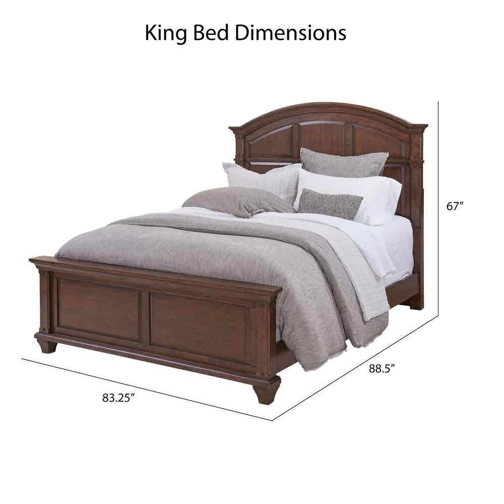 American Woodcrafters Sedona Cherry Finished Wood Arched King Panel Bed