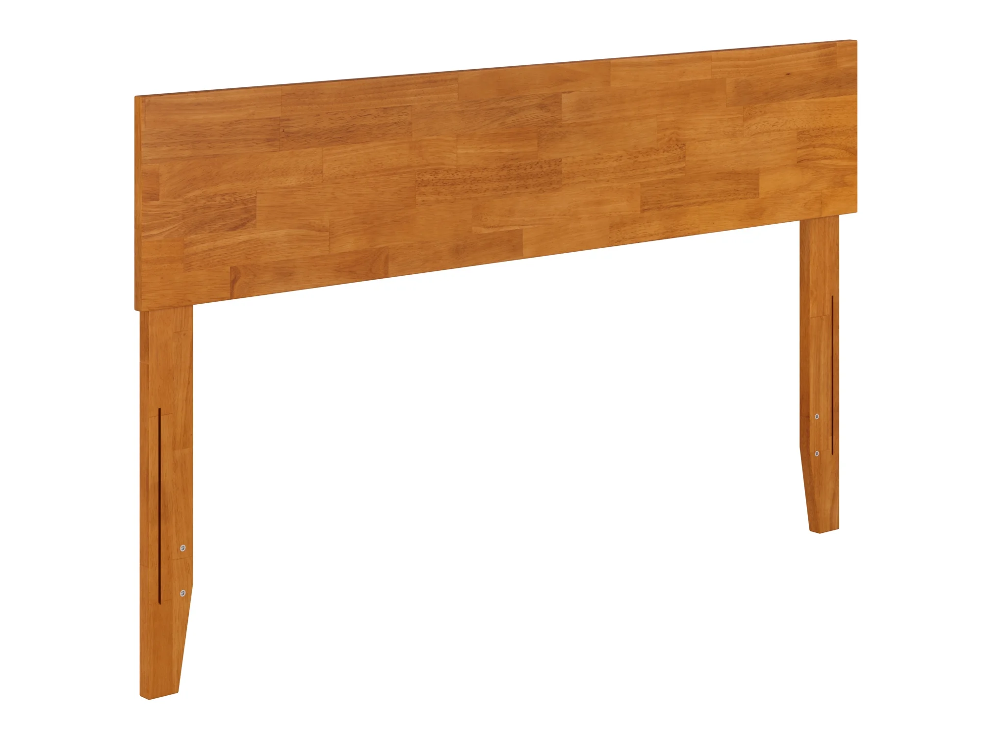 AFI Orlando Full Modern Solid Wood Panel Headboard with Attachable Charger, Light Toffee