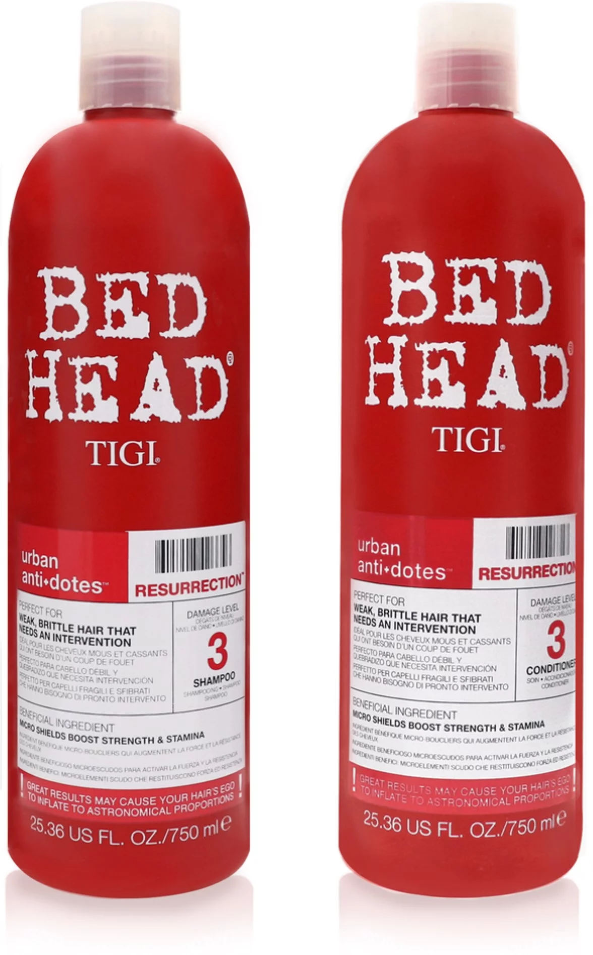 TIGI Bed Head Urban Antidotes Resurrection Moisturizing Nourishing Daily Shampoo & Conditioner, Full Size Set, 2 Piece
