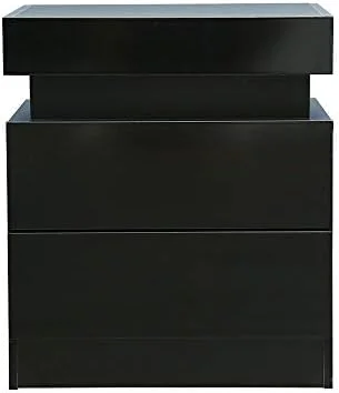 xrboomlife Nightstand with 3 Drawers & Led Backlight Bedside Bed Side Table Night Stand End Table Dresser for Bedroom Living Room 17.7x13.7x20.4 Inch (White)