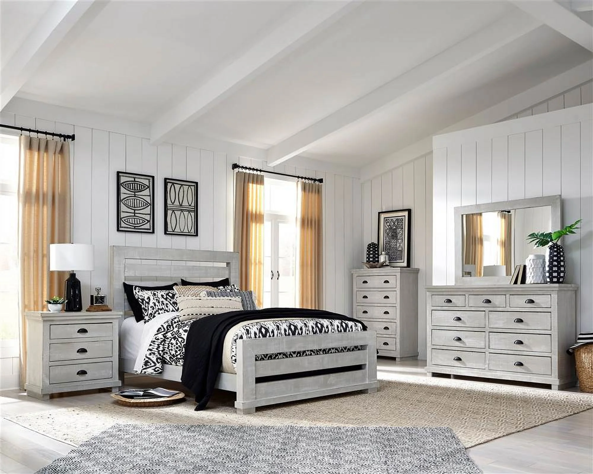 Progressive Furniture P615-14 Bedroom Chest, Distressed Dark Grey