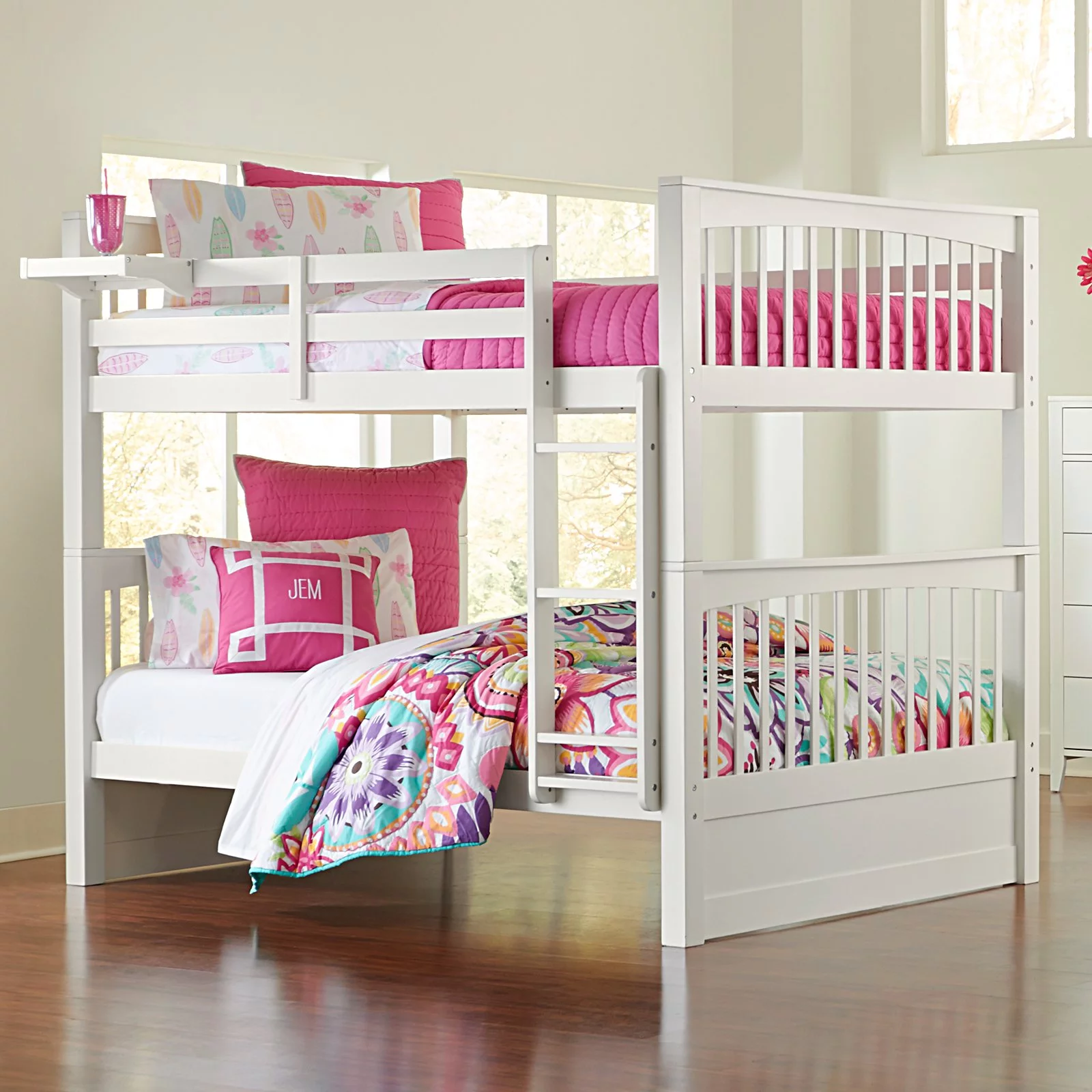 NE Kids Pulse Full Over Full Slat Bunk Bed in White