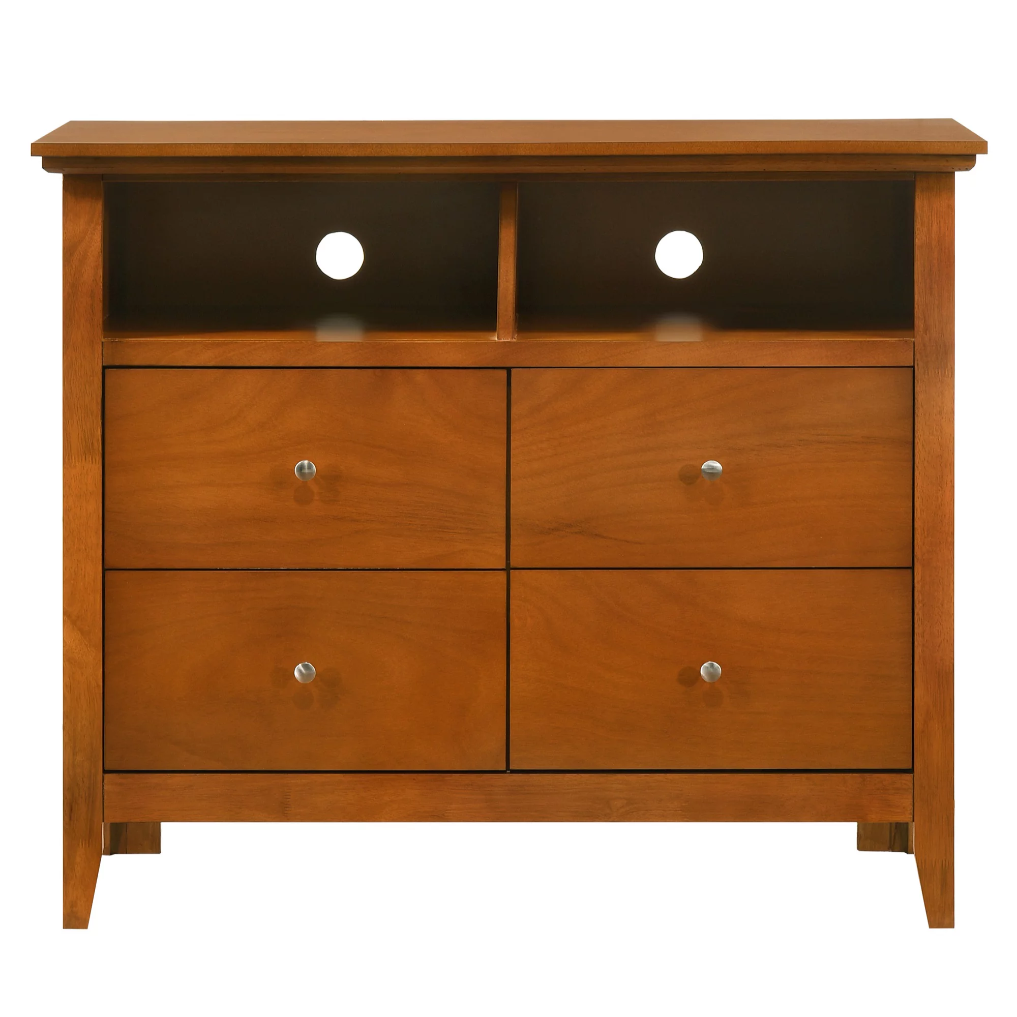 Passion Furniture 42 x 18 x 36 in. Hammond Oak 4 Drawer Chest of Drawers