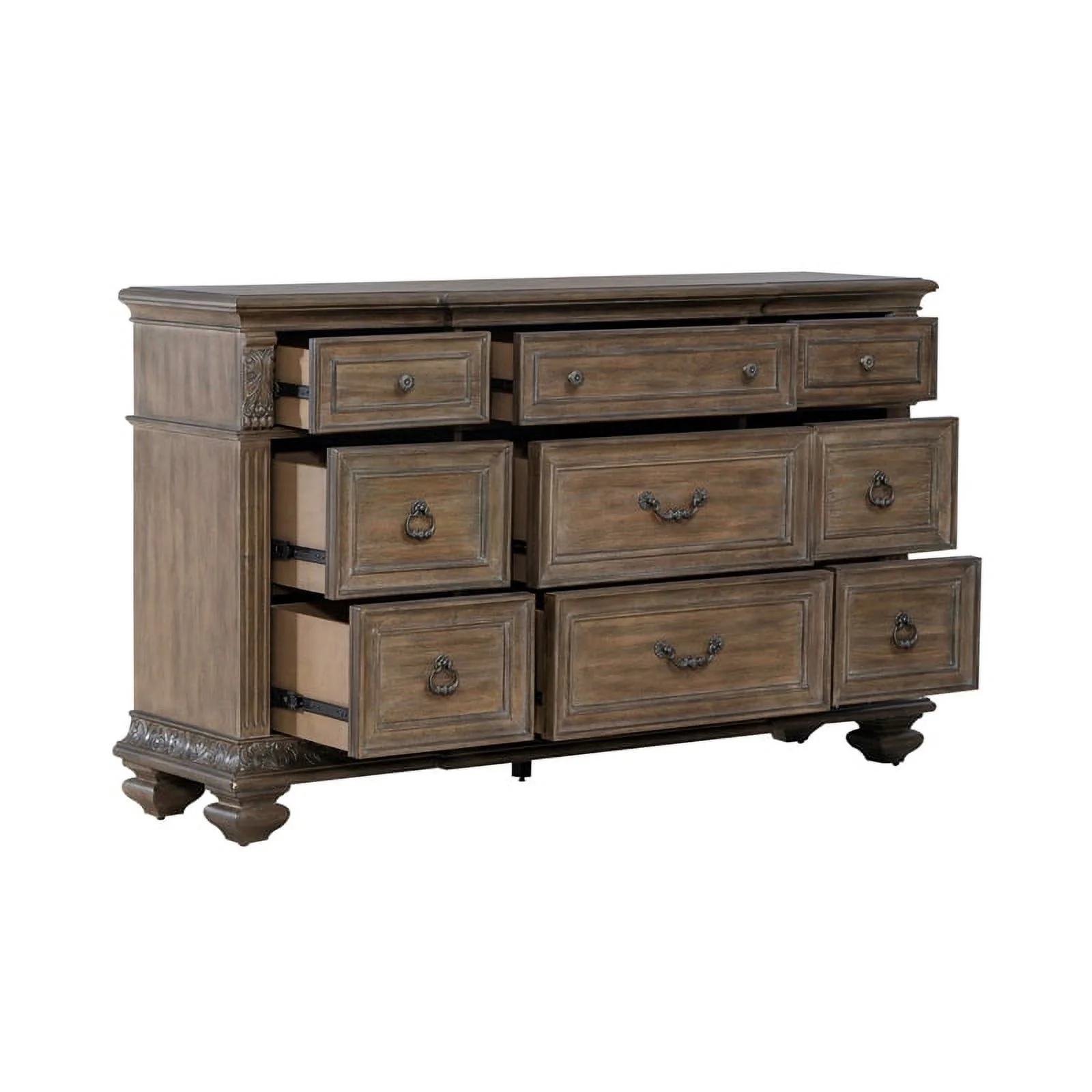 Carlisle Court 9 Drawer Dresser - Chestnut Finish