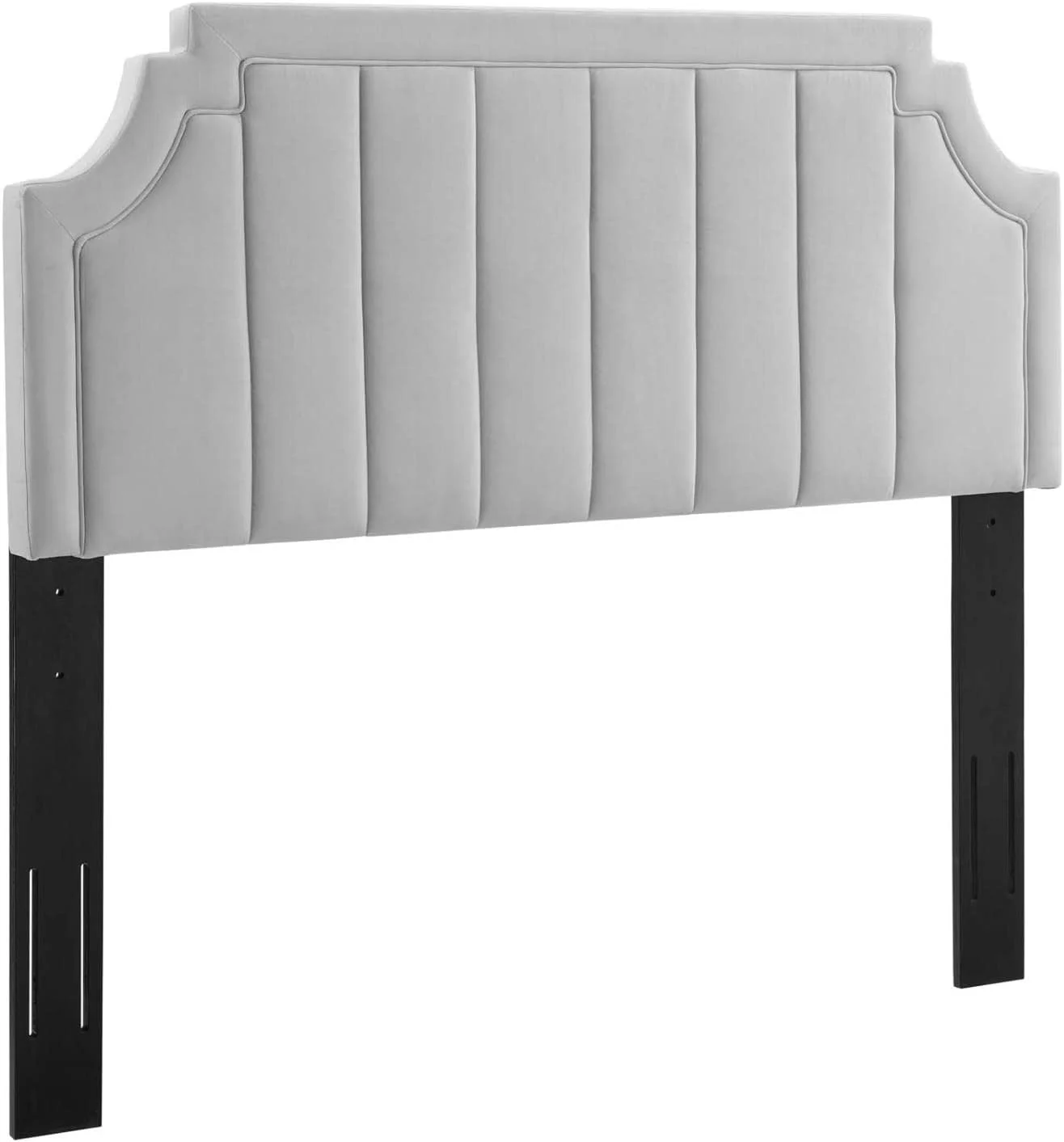 Alyona Channel Tufted Performance Velvet Headboard, , Light Gray