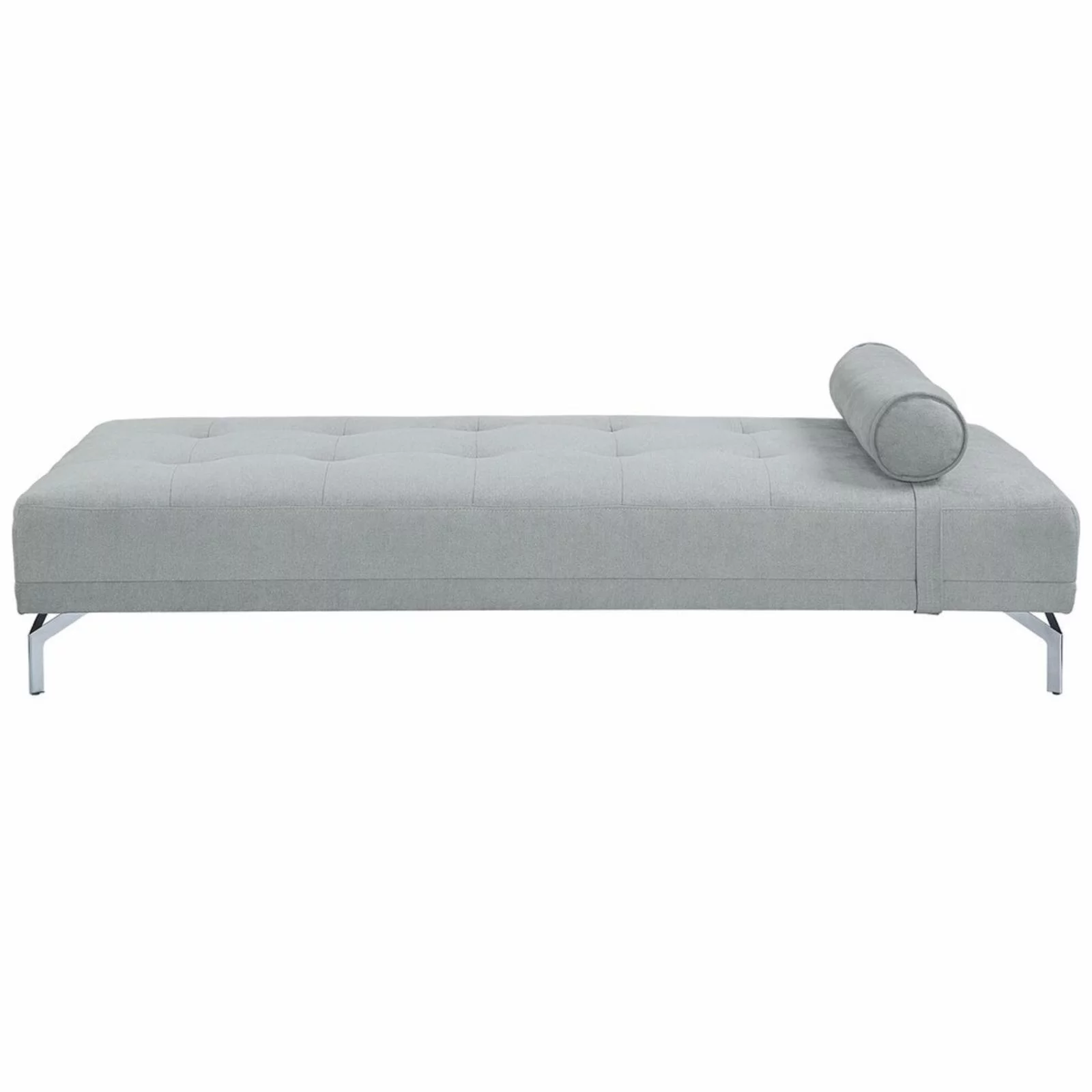 Benzara Fabric Sofa Daybed, Tufted, 1 Bolster Pillow, Gray