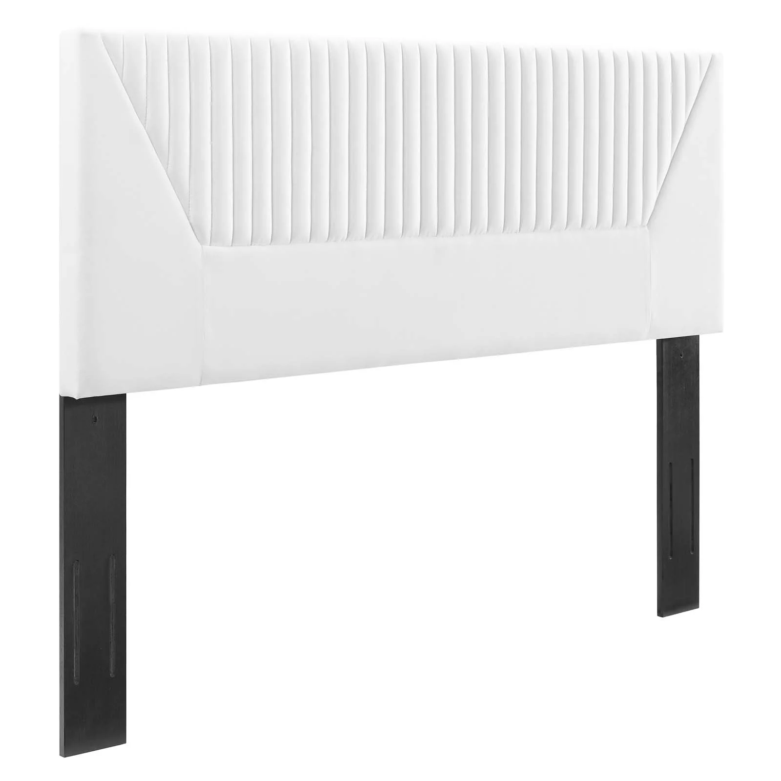 Modway Patience Channel Tufted Performance Velvet Twin Headboard in White