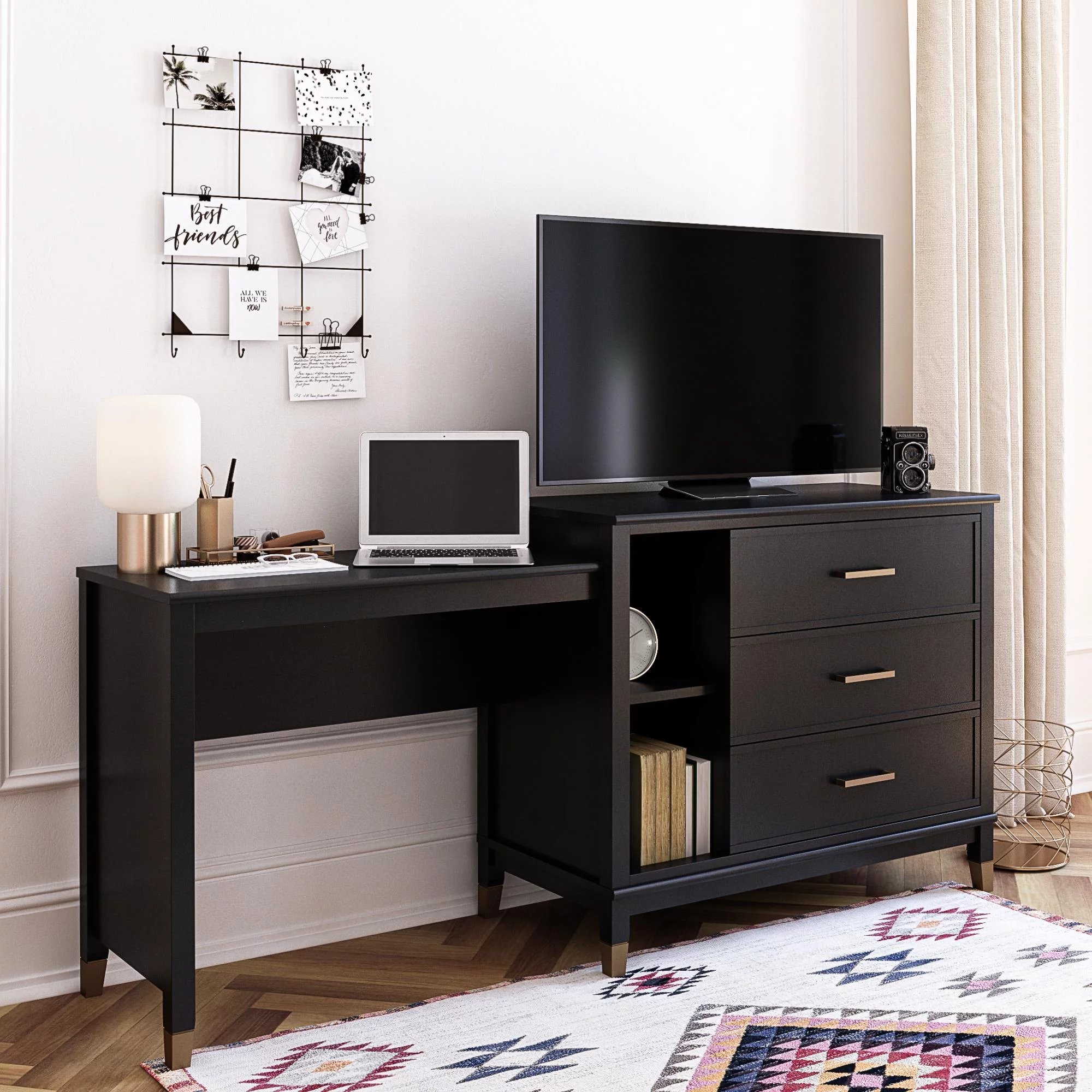 Westerleigh 3 in 1 Media Dresser, Black