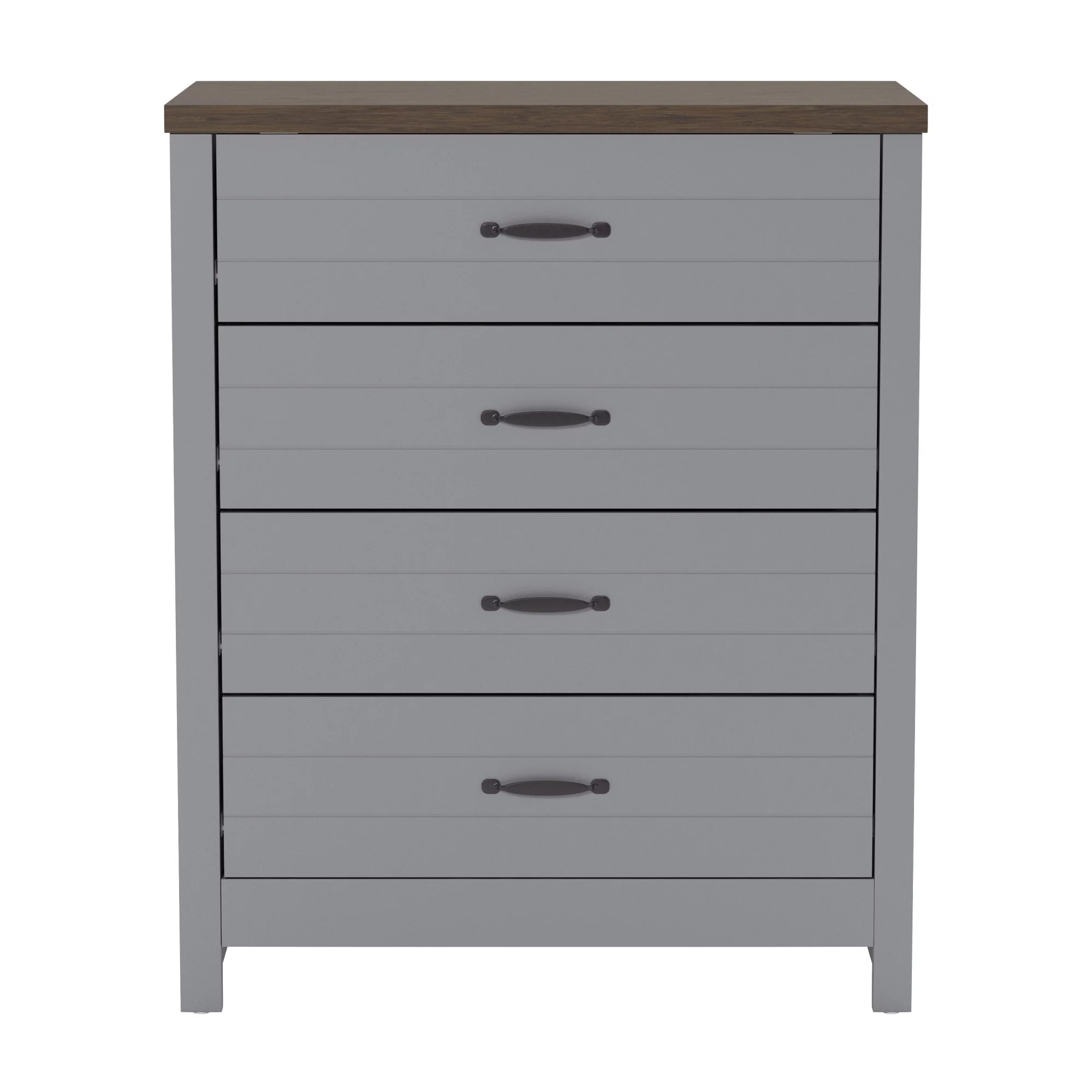 Lancaster Farmhouse 4-Drawer Dresser, Gray & Oak, by Hillsdale Living Essentials