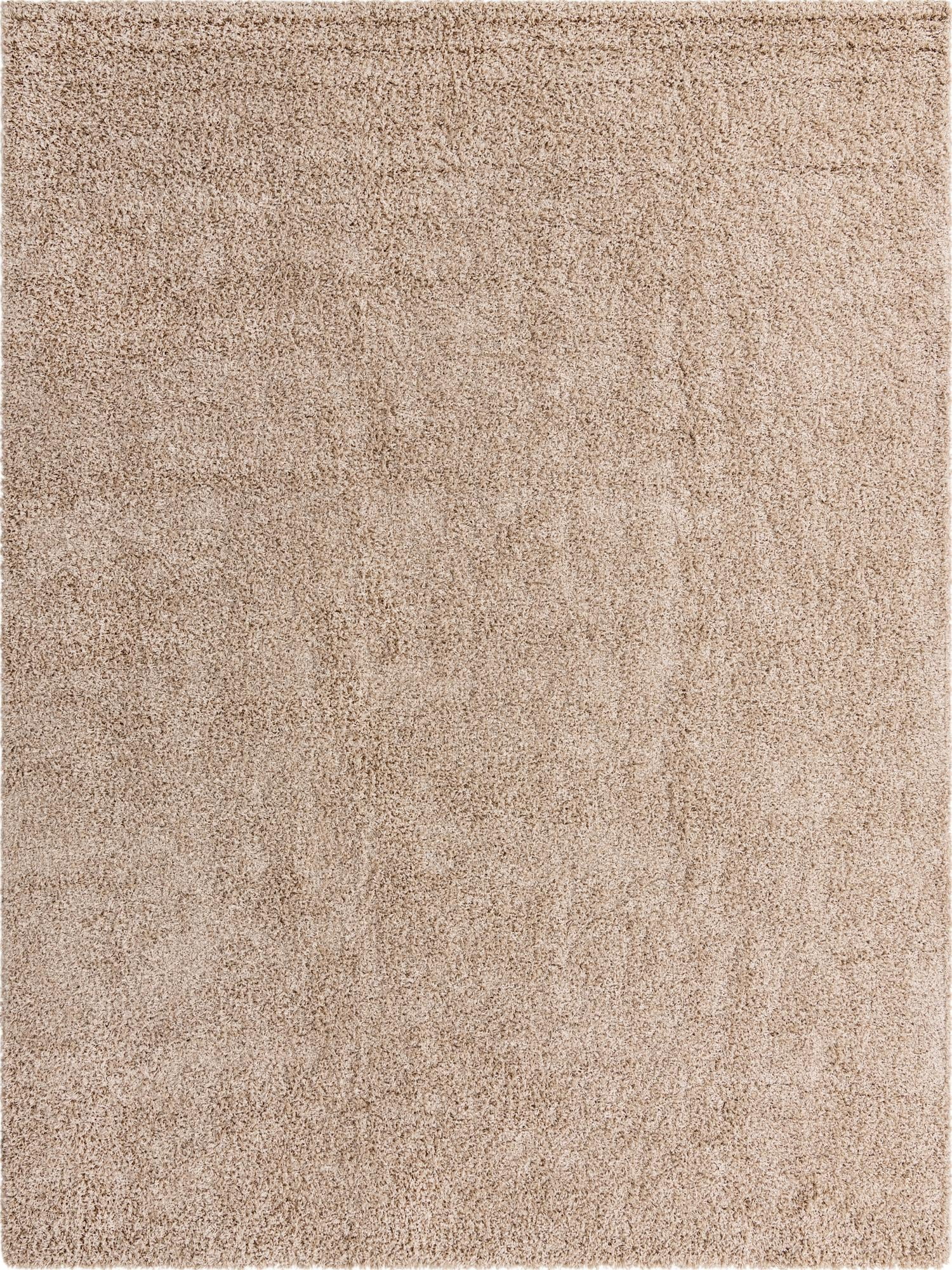 Rugs.com Solid Shag Collection Rug – 9' x 12' Taupe Shag Rug Perfect For Living Rooms, Large Dining Rooms, Open Floorplans