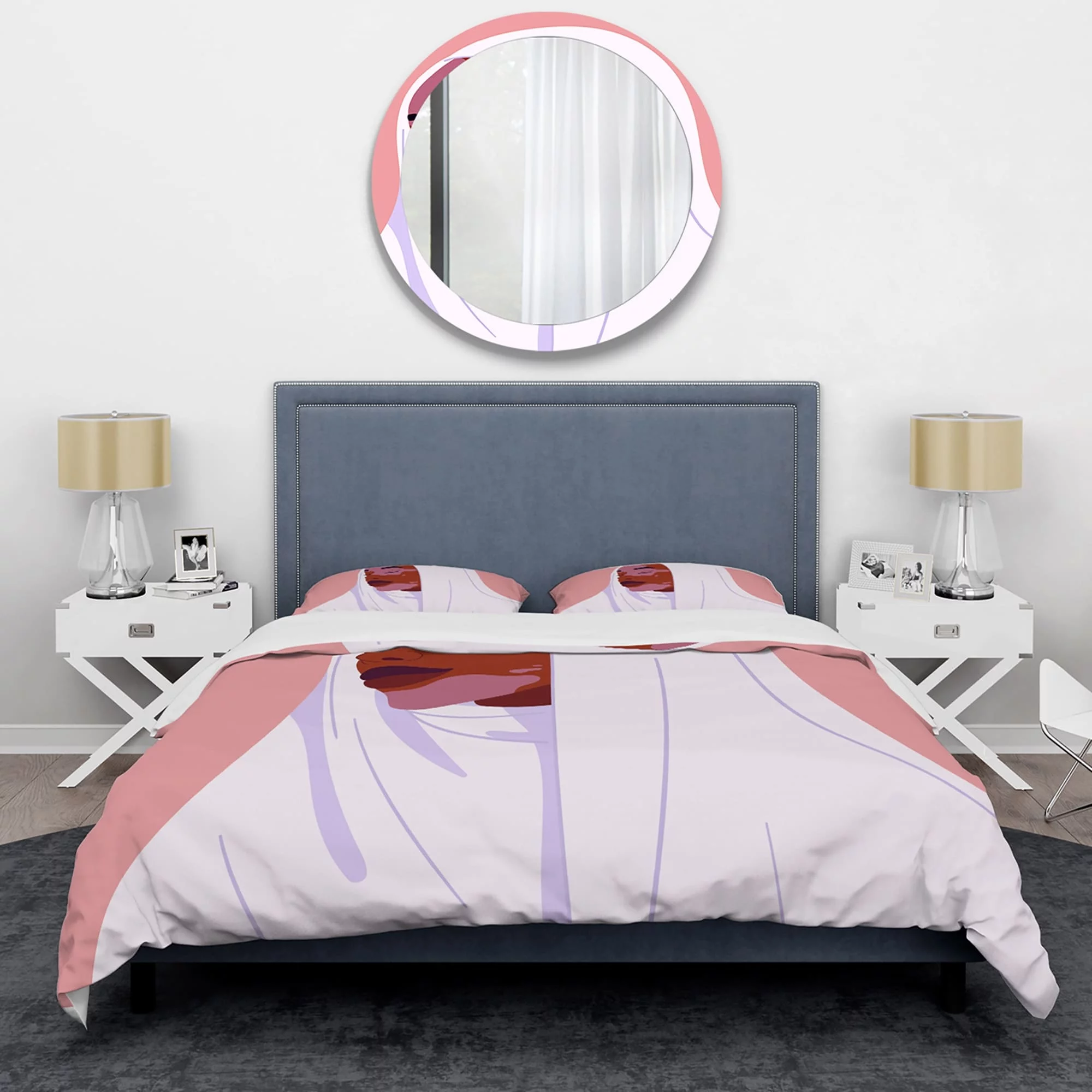 DESIGN ART Designart 'Beautiful Smiling Afro African Woman With VItiligo' Moroccan Duvet Cover Comforter Set Full/Queen Cover + Comforter + 2 Shams 4